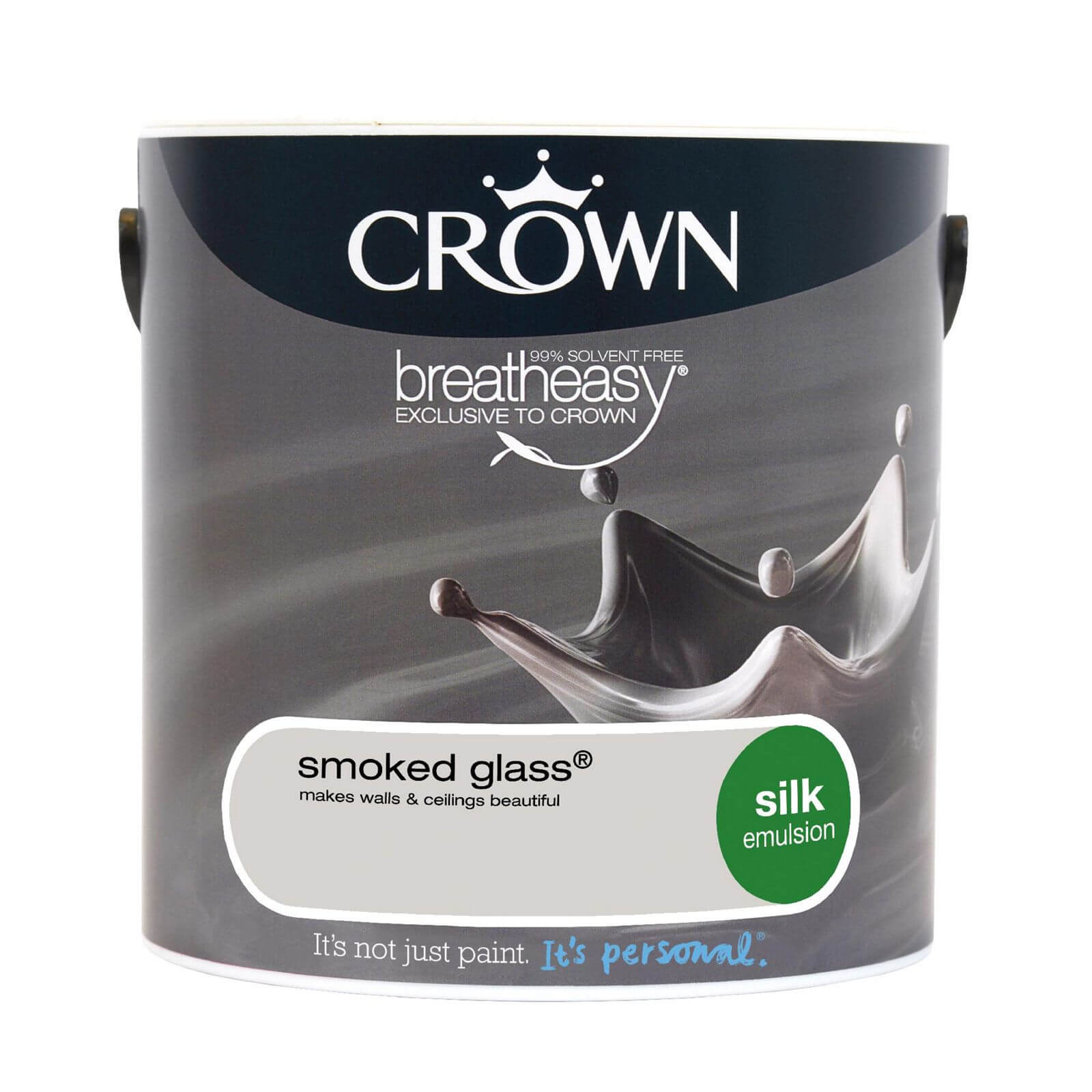 Crown Breatheasy Smoked Glass - Silk Standard Emulsion Paint - 2.5L