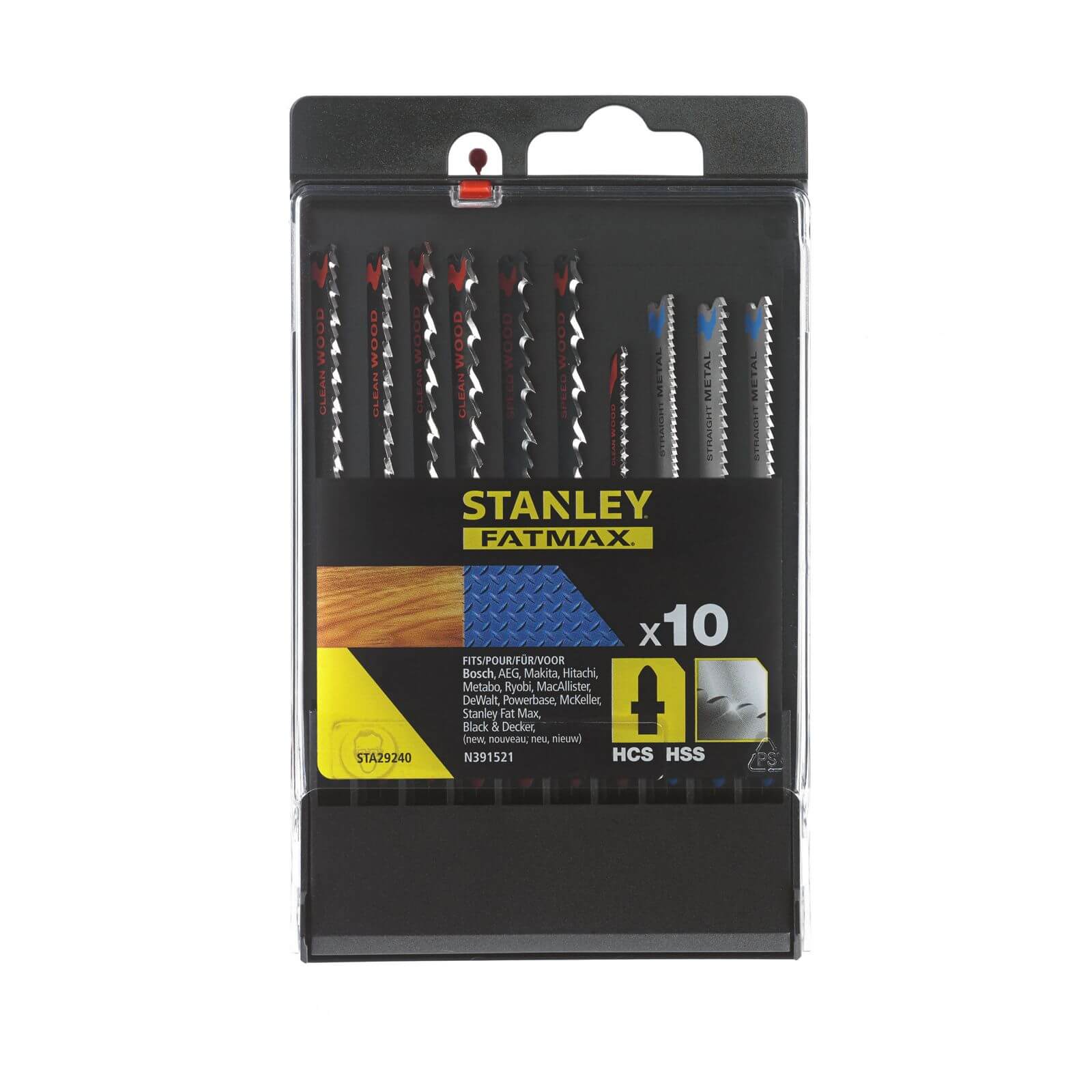 Stanley Fatmax 10Pc Mixed Jigsaw Blades T - STA29240-XJ