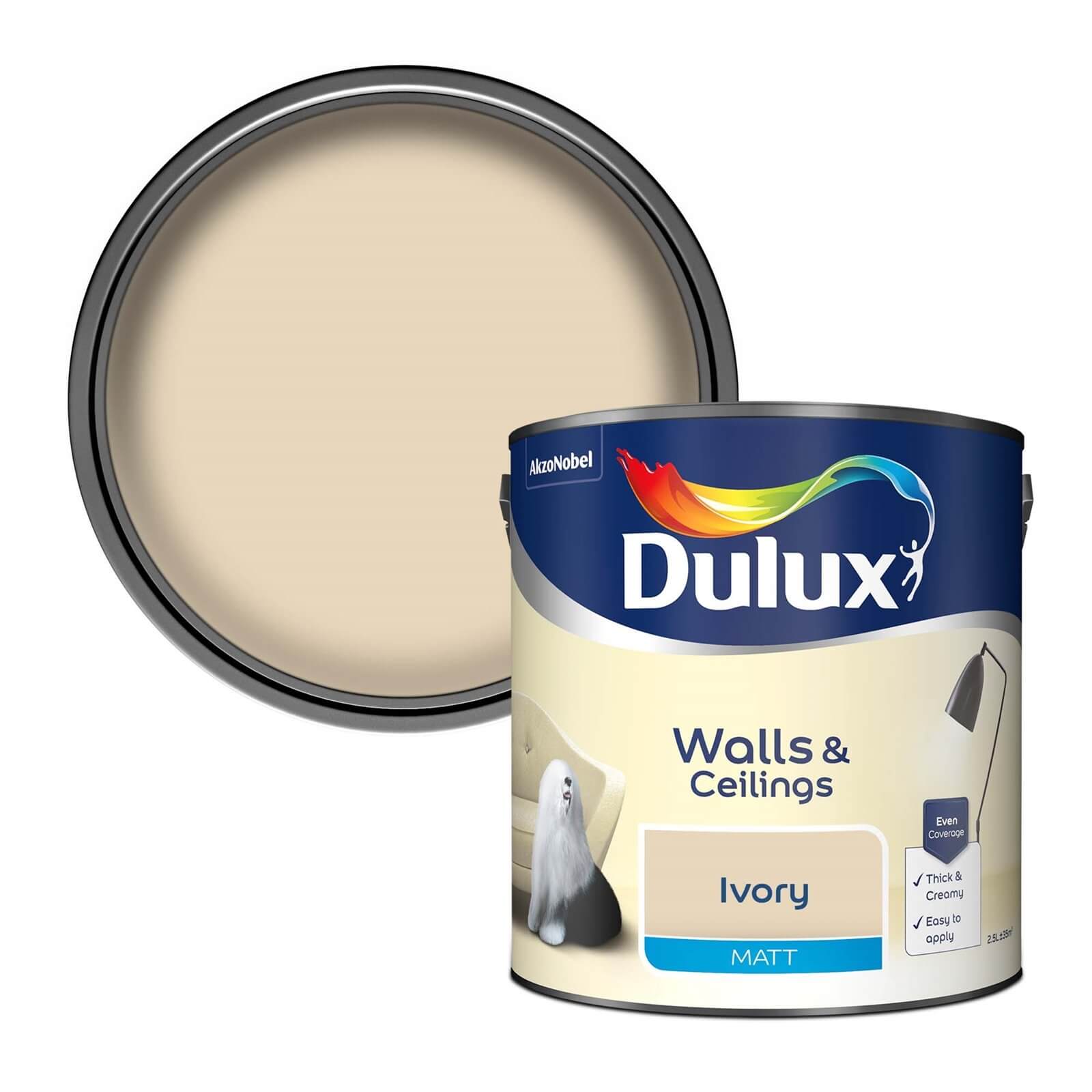 Dulux Matt Emulsion Paint Ivory - 2.5L