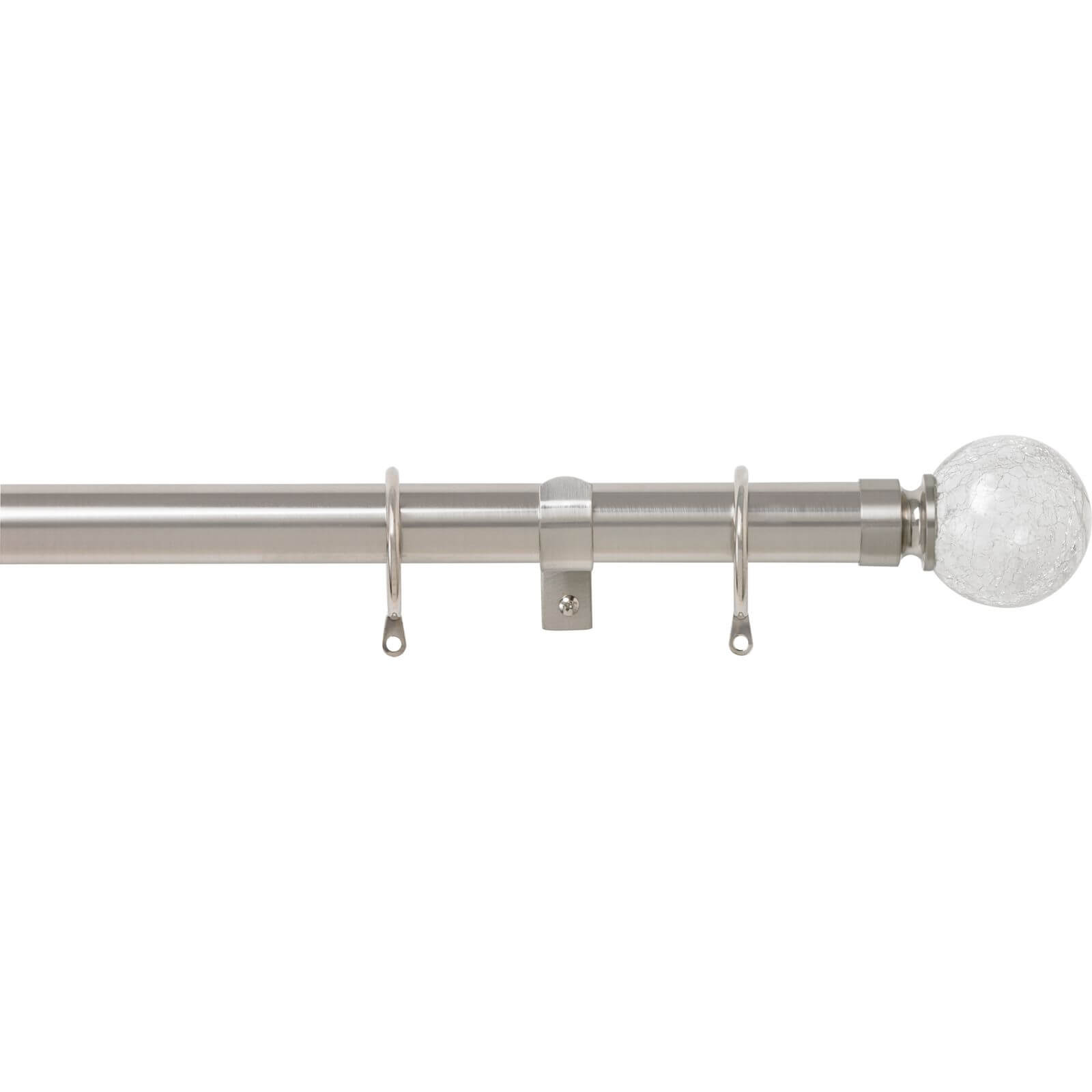 Satin Steel 28mm Fixed Curtain Pole Crackle 2.4m