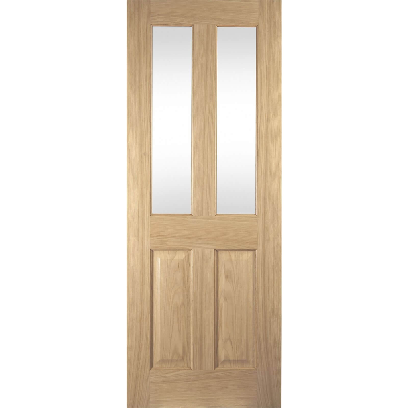2 Light Clear Glazed Oak Veneer Internal Door - 826mm Wide
