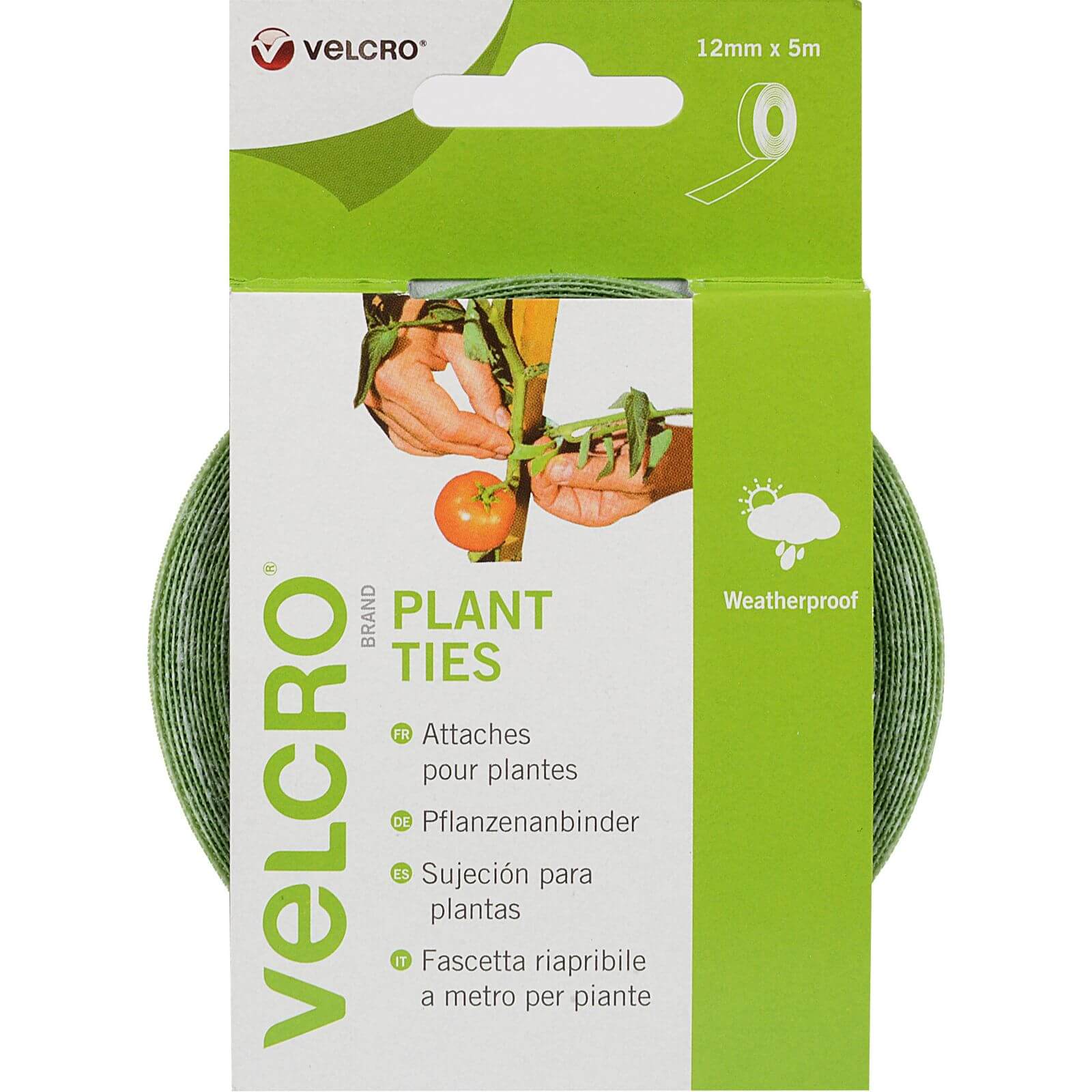 VELCRO? Brand Plant Ties - Green - 12mm x 5m