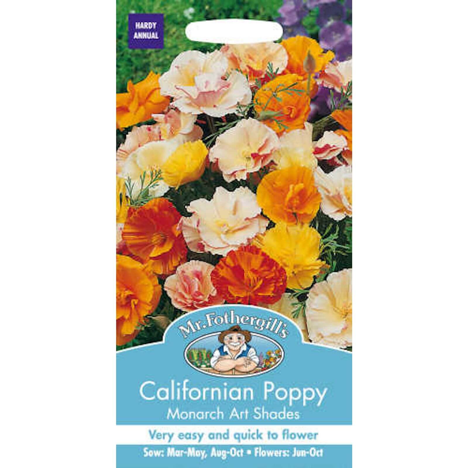 Mr. Fothergill's Californian Poppy Monarch Art Shades (Eschscholzia Californica) Seeds