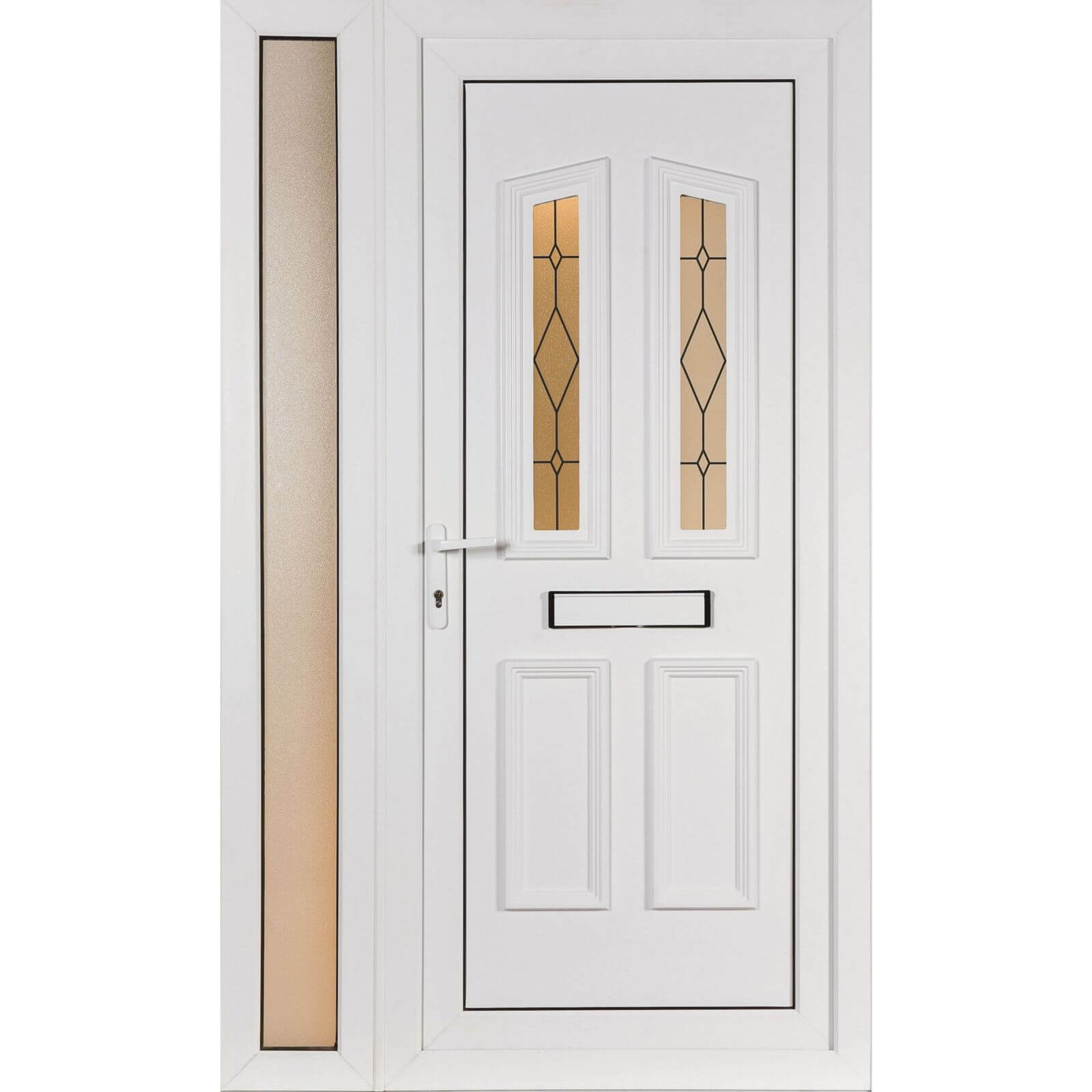 Lancaster & Narrow Sidelite - Front Door Screen Print Right Hand Hung - 1220mm Wide 2085mm High
