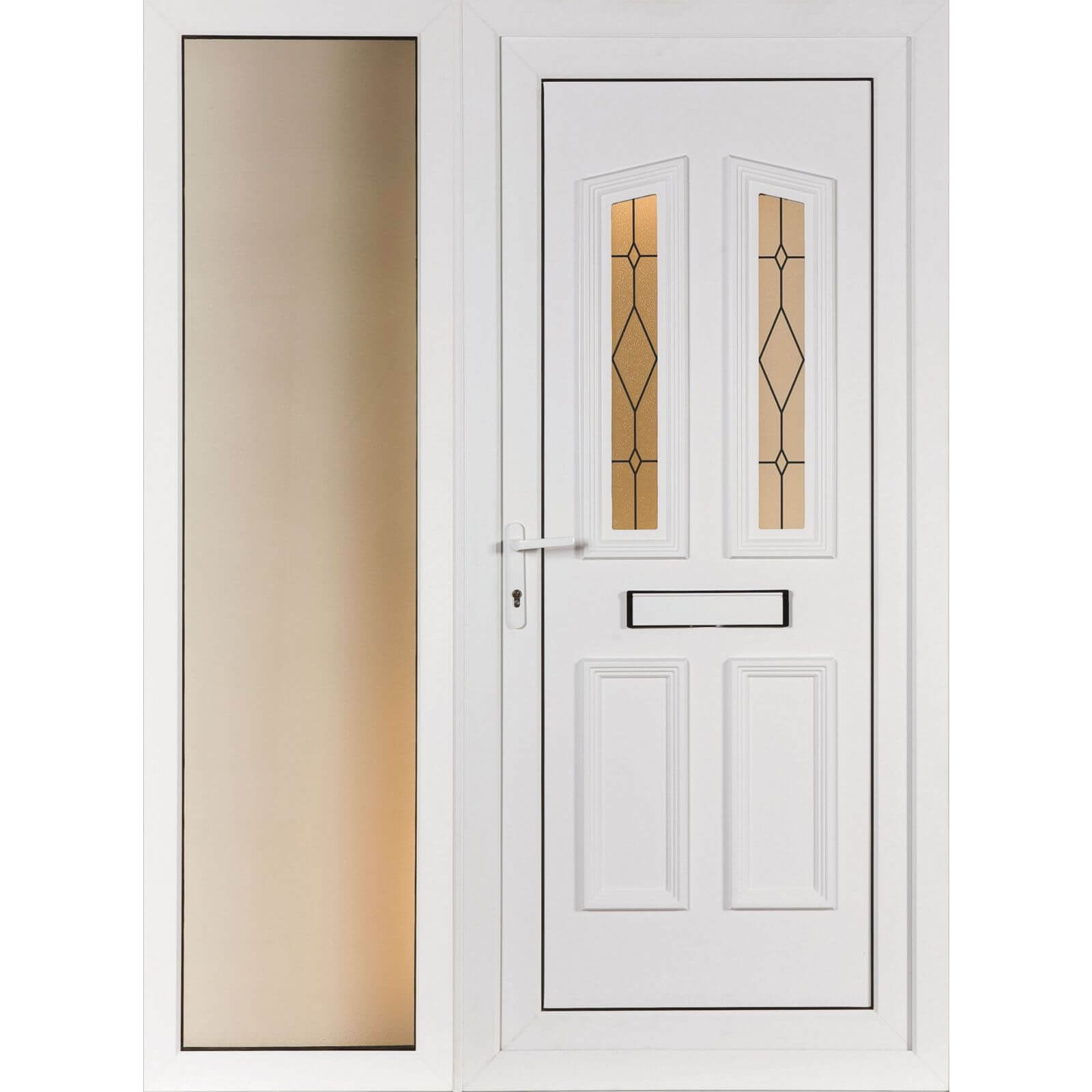 Lancaster & Wide Sidelite - Front Door Screen Print Right Hand Hung - 1520mm Wide 2085mm High