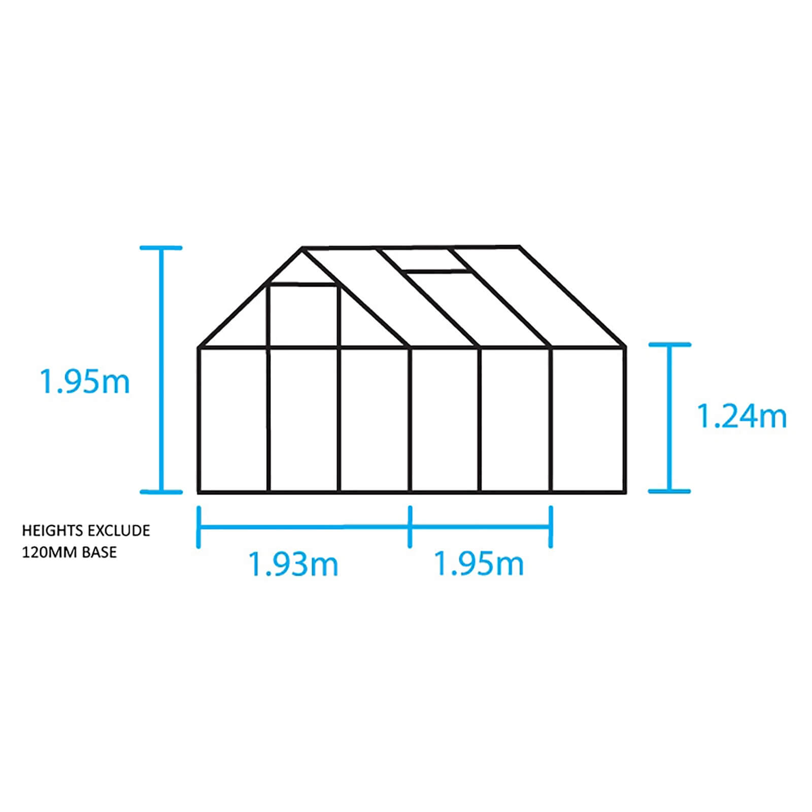 Halls 6 x 6ft Aluminium Popular Green Greenhouse with Horticultural Glass & Base