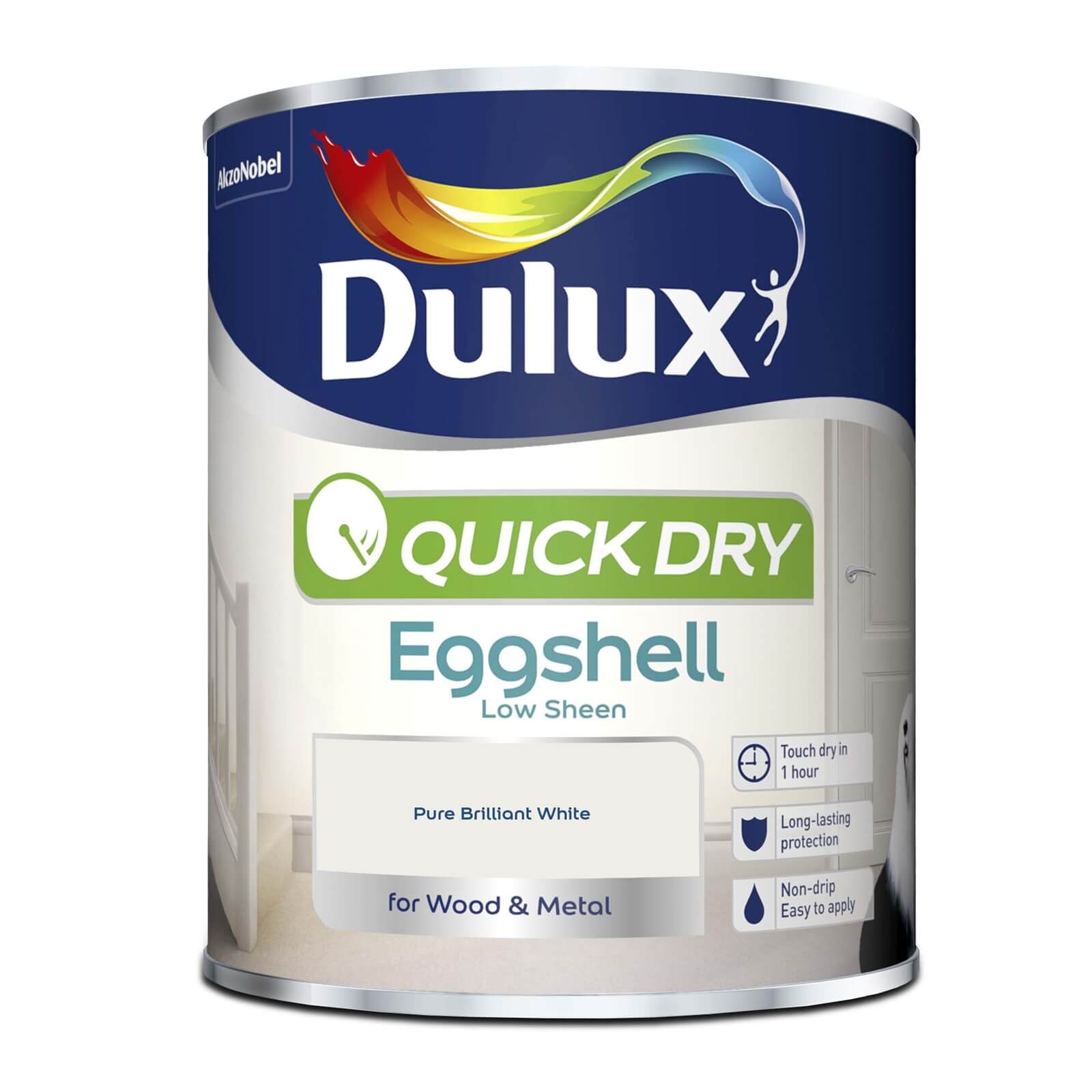 Dulux Quick Dry Eggshell Pure Brilliant White - 750ml