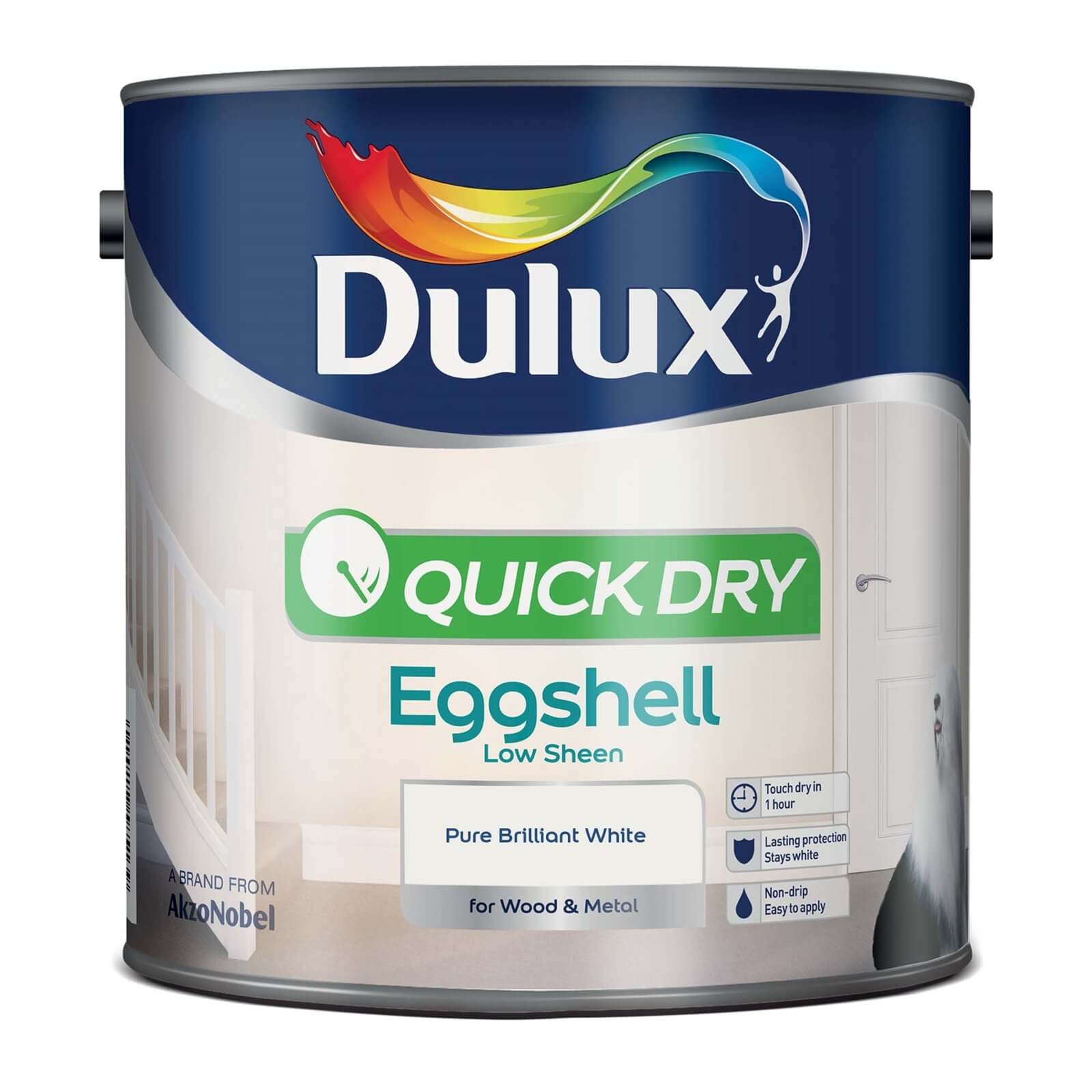 Dulux Quick Dry Eggshell Pure Brilliant White - 2.5L