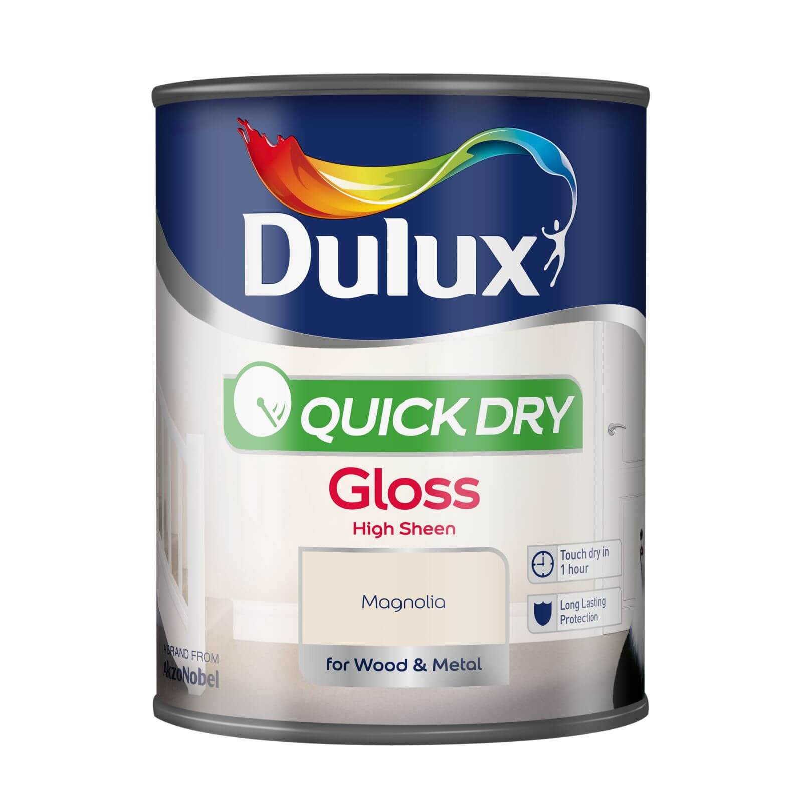 Dulux Quick Dry Gloss Paint Magnolia - 750ml