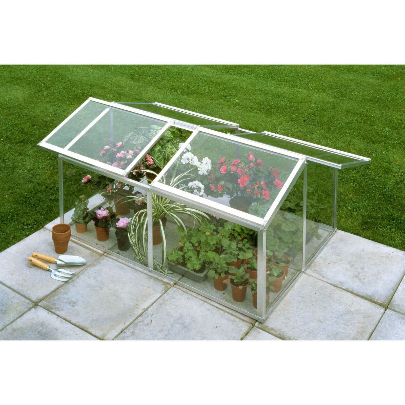 Halls 4 x 3ft Jumbo Silver Cold Frame with Toughened Glass