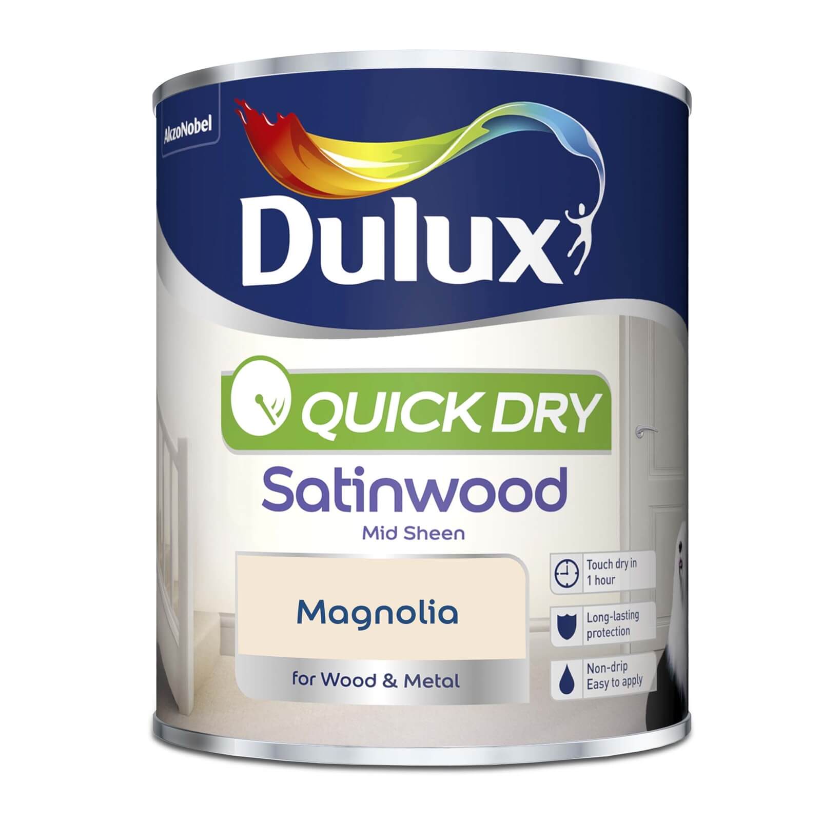 Dulux Quick Dry Satinwood Magnolia - 750ml