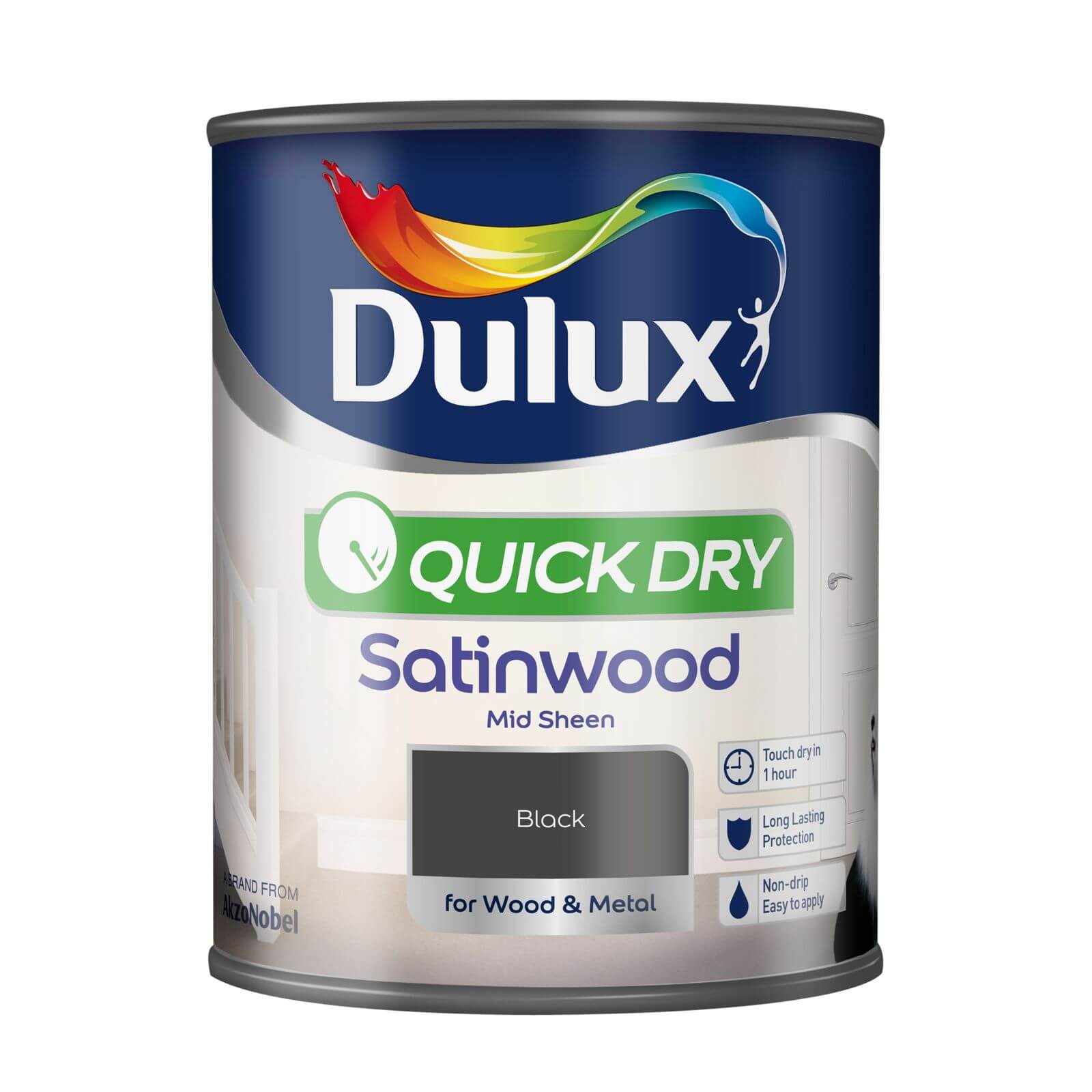 Dulux Quick Dry Satinwood Black - 750ml