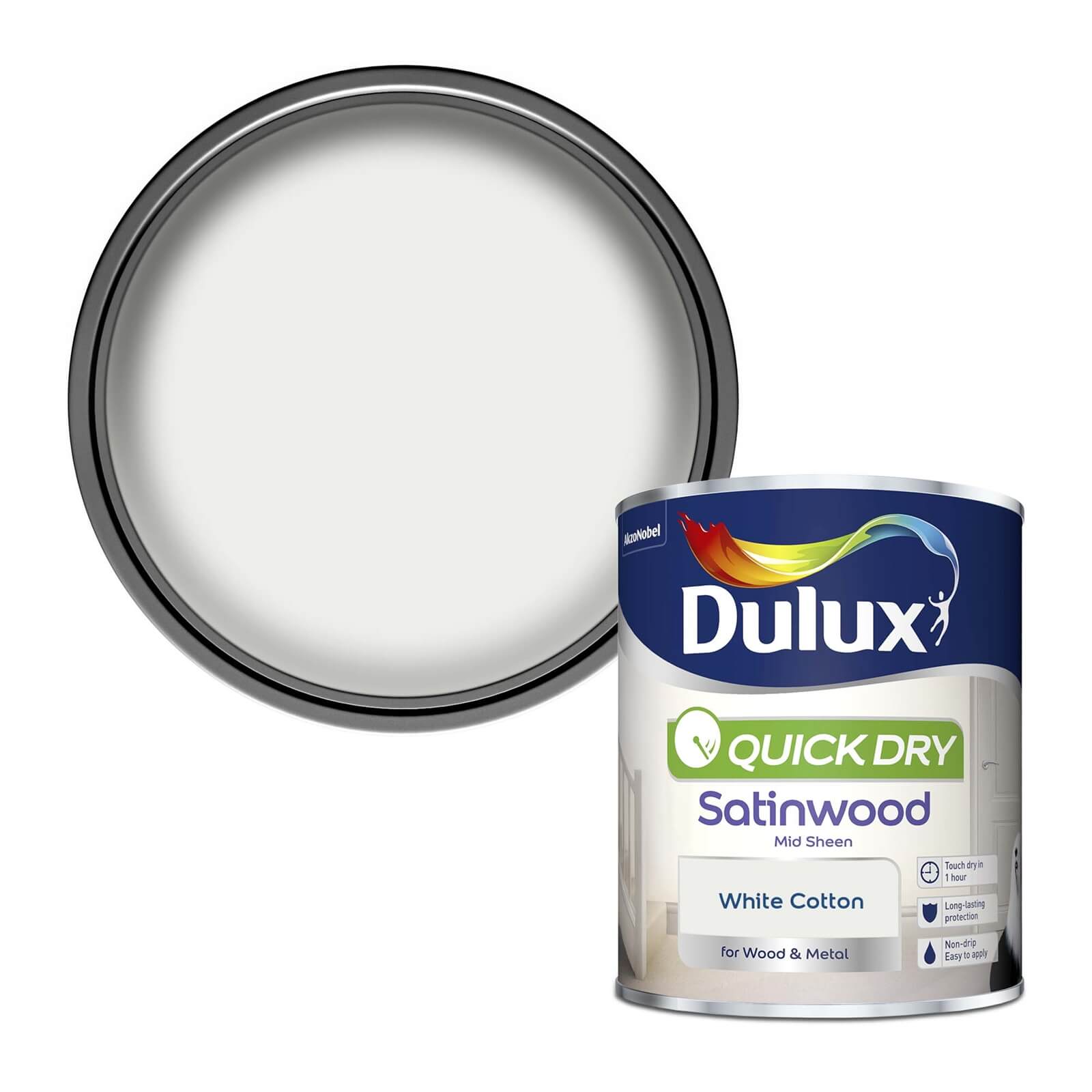 Dulux Quick Dry Satinwood White Cotton - 750ml