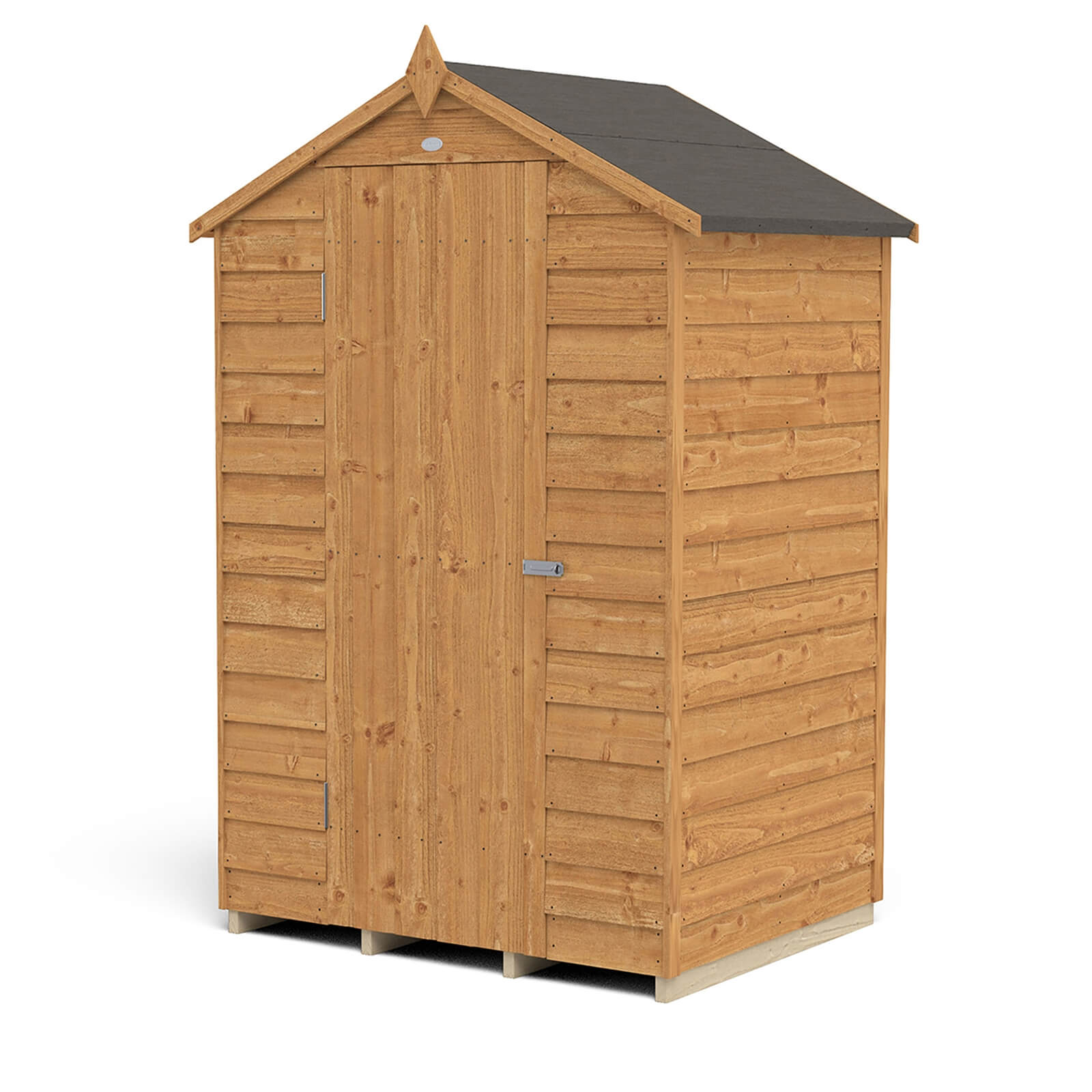 Forest Overlap 4 x 3ft Dip Treated Apex Shed - No Window