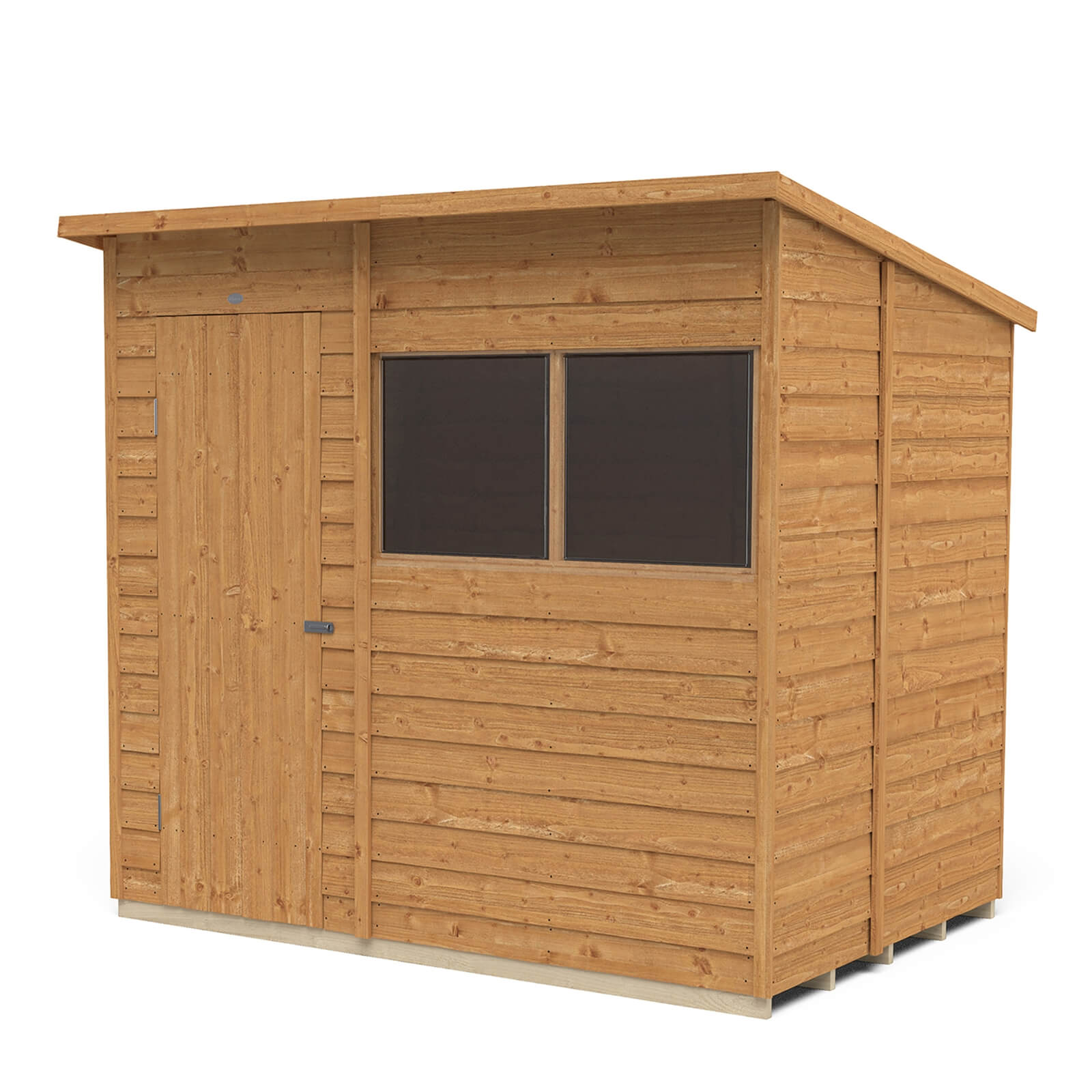 7x5ft Forest Overlap Dip Treated Pent Shed
