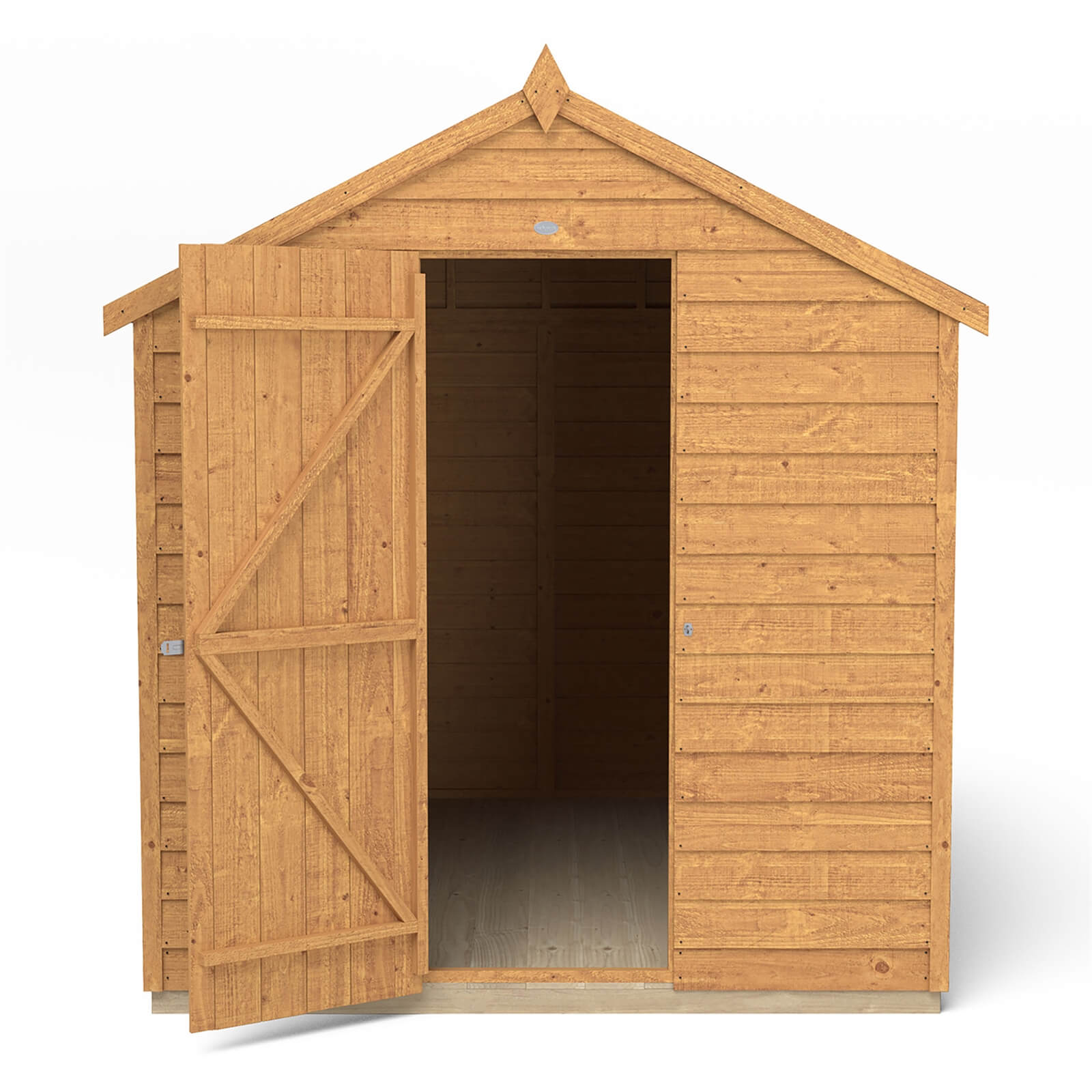 8x6ft Forest Overlap Dip Treated Apex Shed - No Window