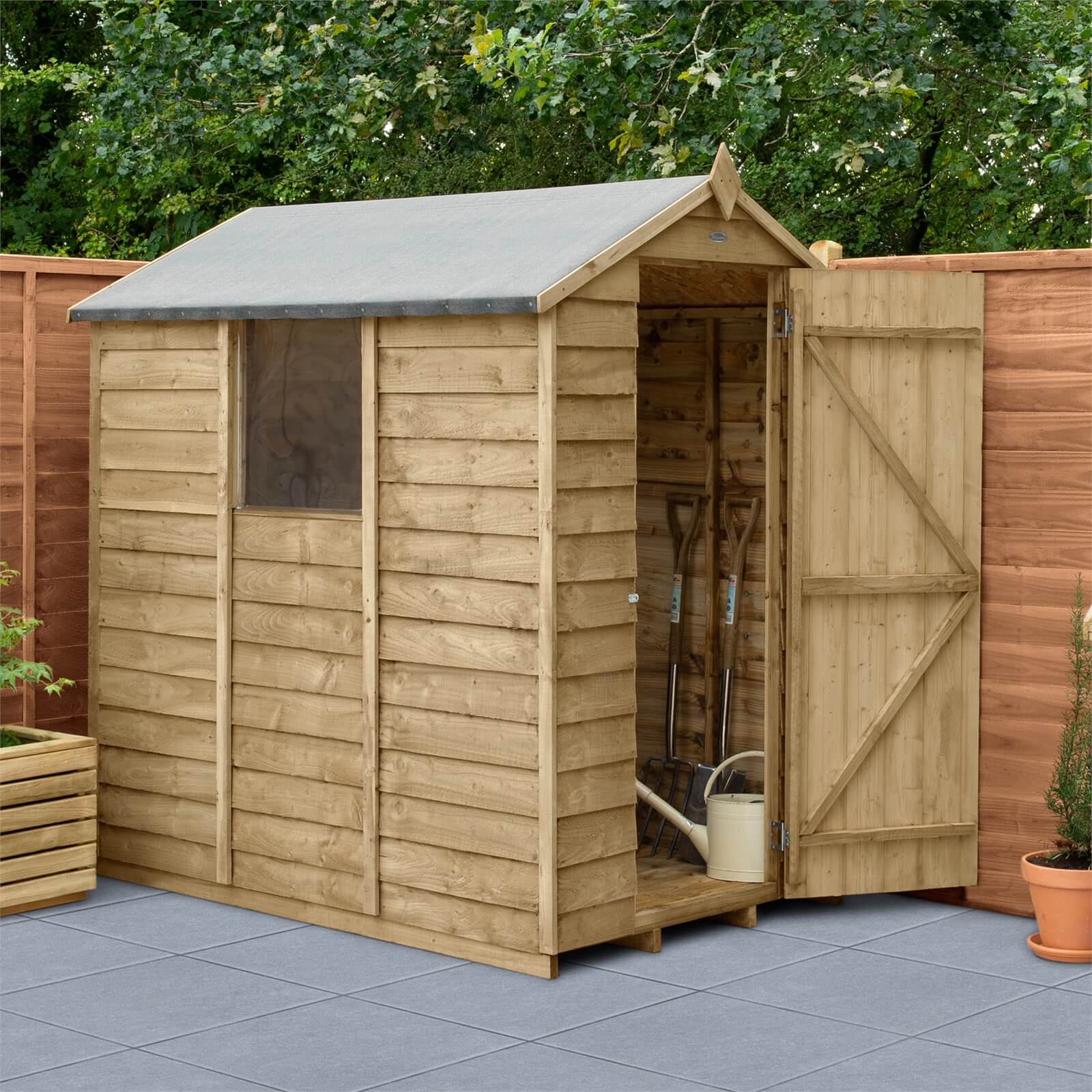 Forest Overlap 6 x 4ft Pressure Treated Apex Shed