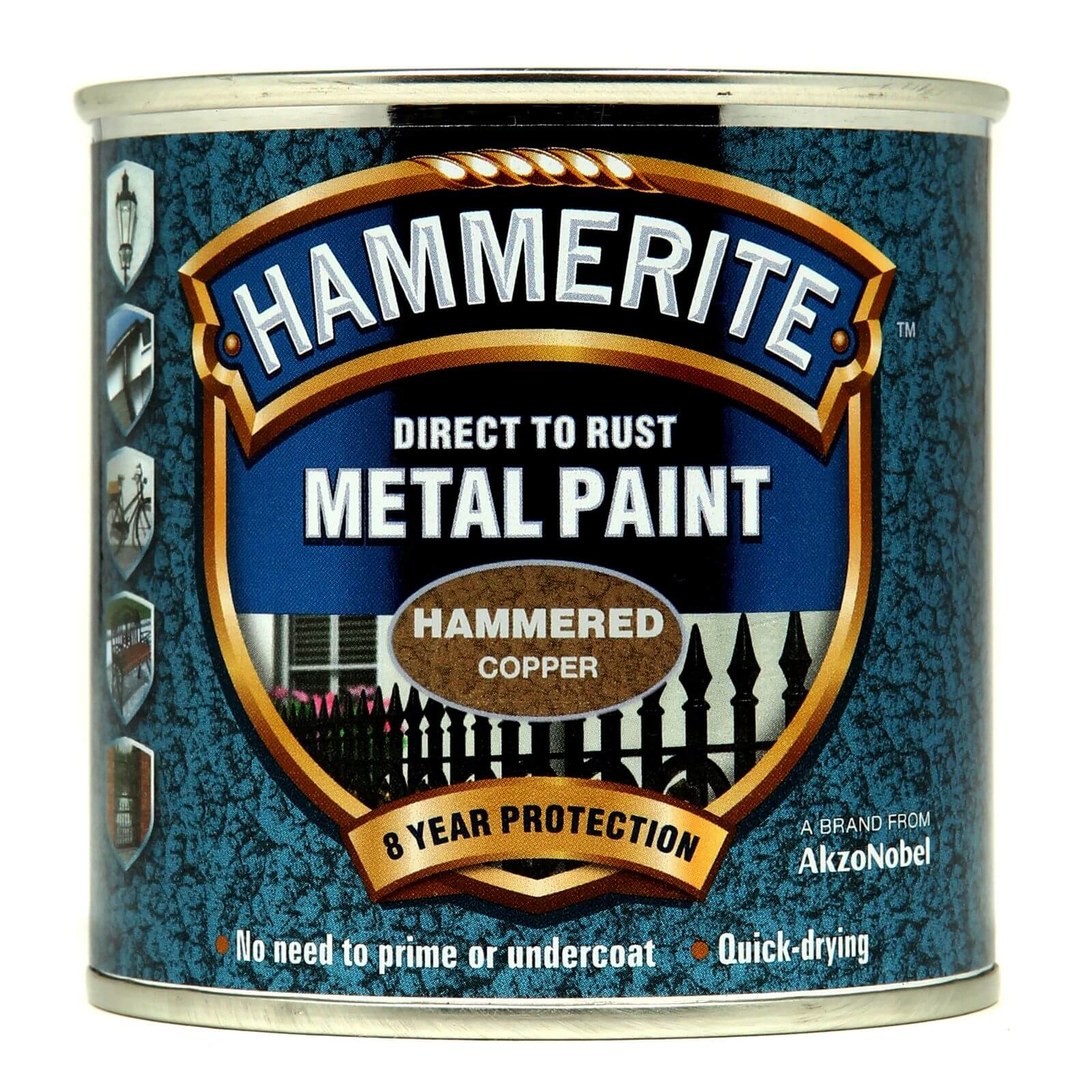 Hammerite Direct to Rust Metal Paint Hammered Copper - 250ml