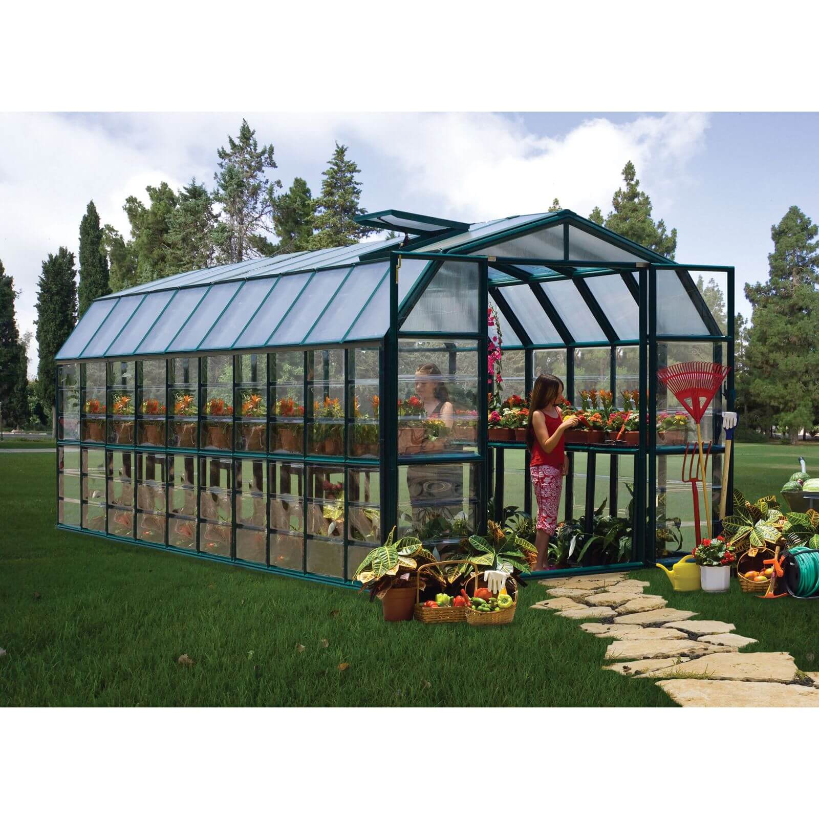 Palram 8 x 20ft Canopia Grand Gardener Greenhouse - Green