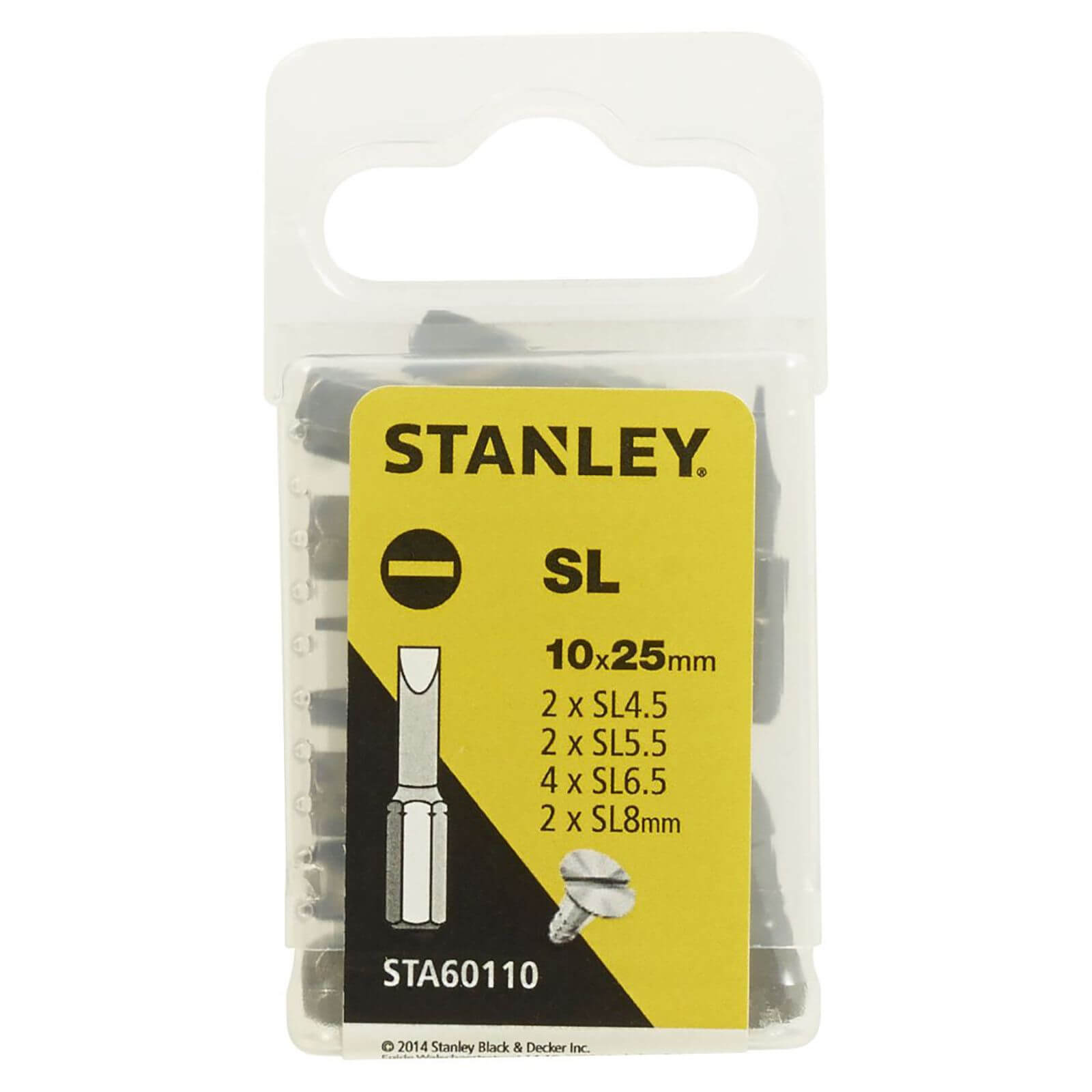 Stanley Fatmax 10pc 25mm Slotted Screwdriver driver bits - STA60110-XJ