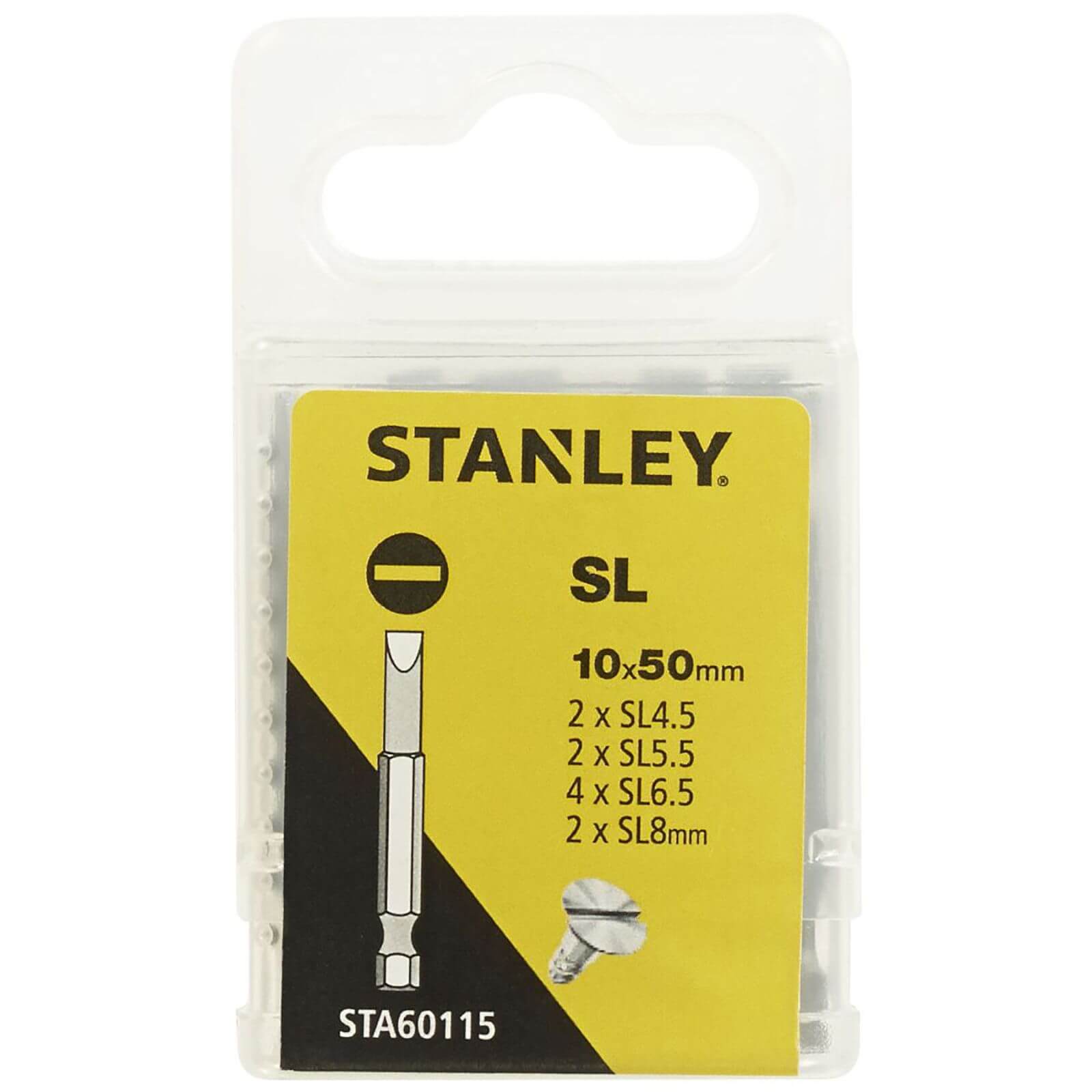 Stanley Fatmax 10pc 50mm Slotted Screwdriver bits - STA60115-XJ