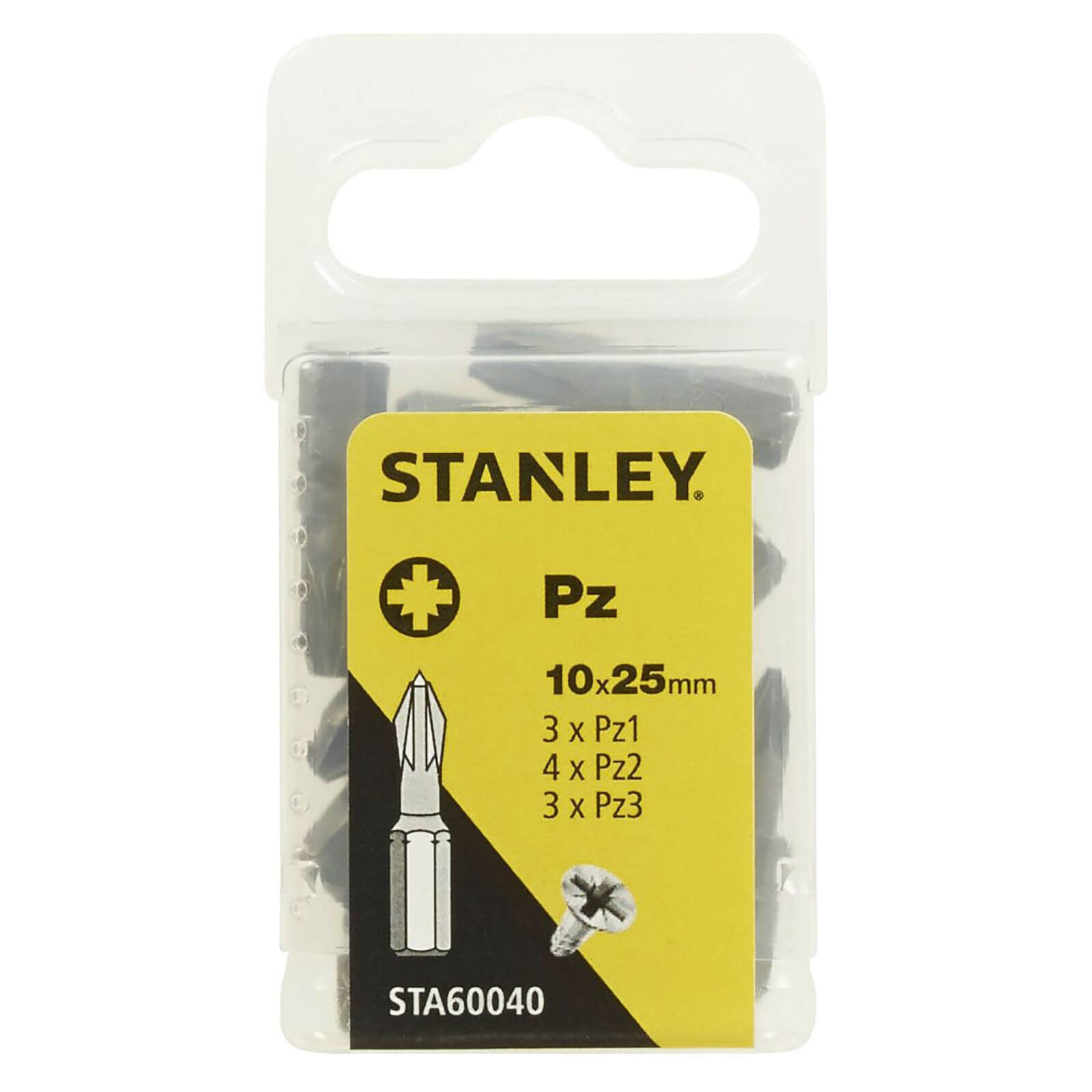 Stanley Fatmax 10Pc Mixed Pozi 25mm Screwdriver Bits - STA60040-XJ