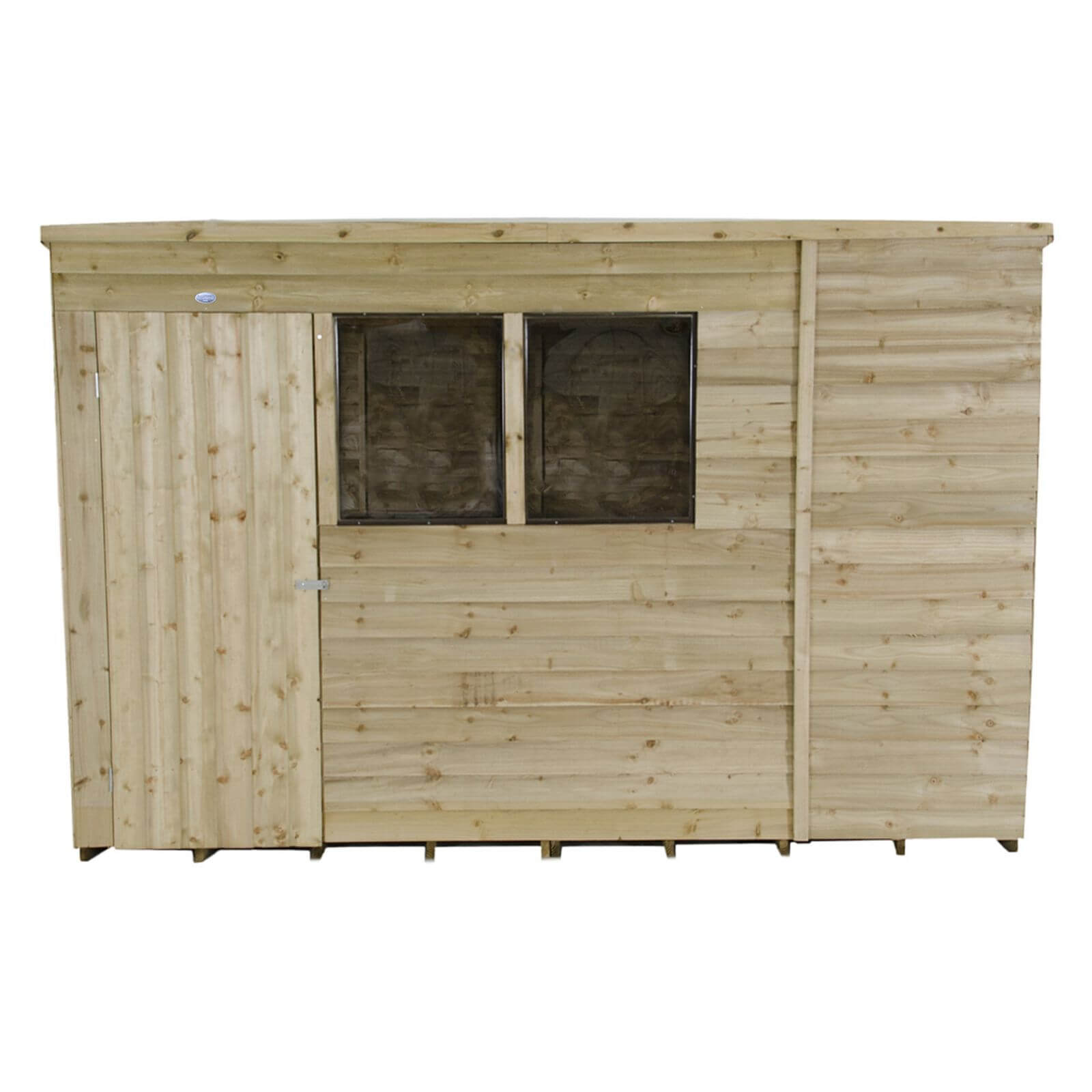 10x6ft Forest Natural Timber Overlap Pent Pressure Treated Wooden Shed