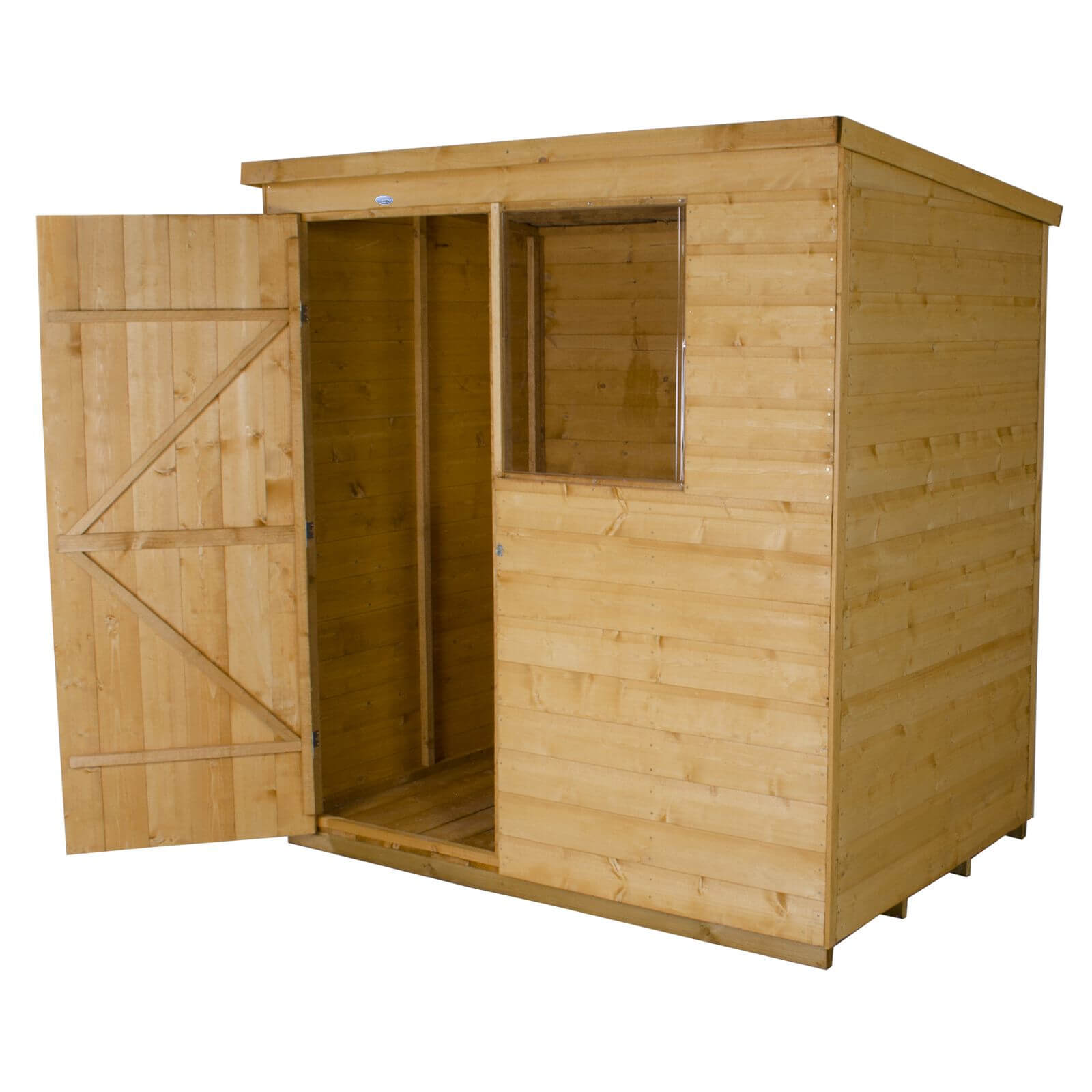 6x4ft Forest Golden Brown Shiplap Pent Wooden Shed
