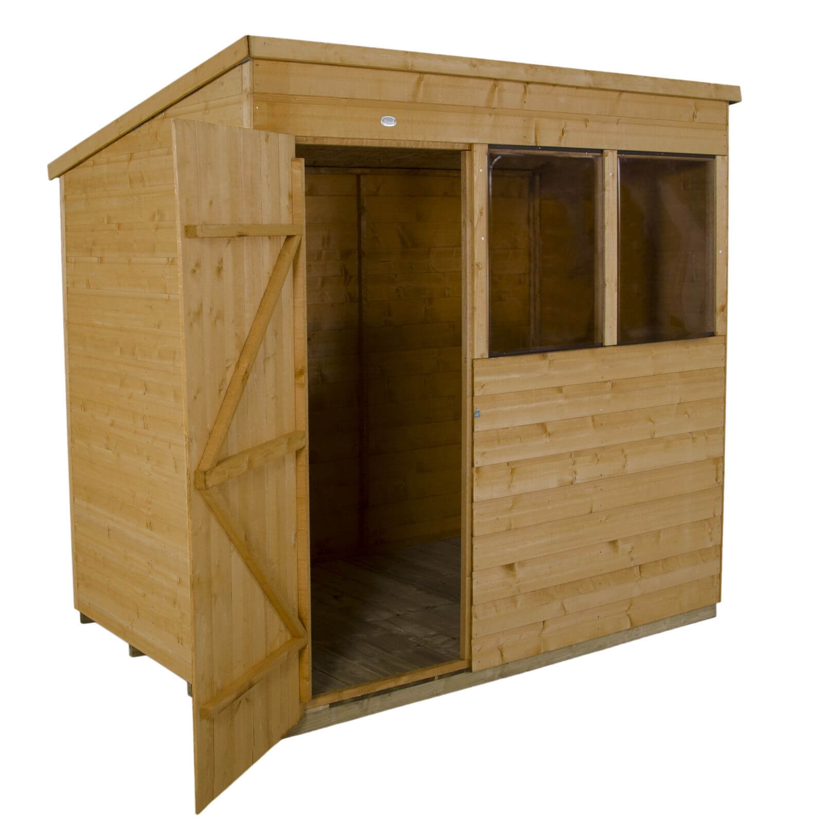 7x5ft Forest Golden Brown Shiplap Pent Wooden Shed