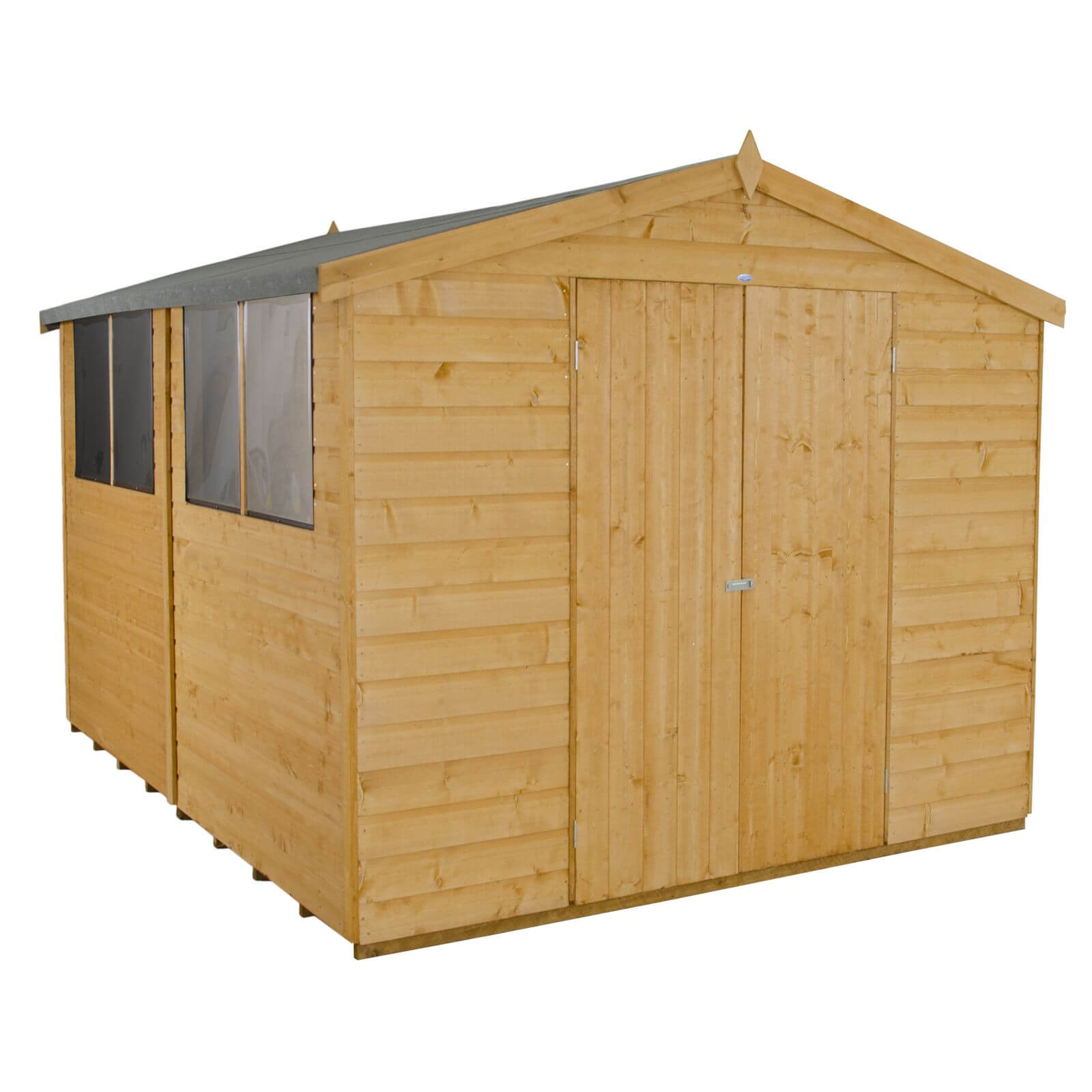 10x8ft Forest Light Brown Shiplap Apex Wooden Shed