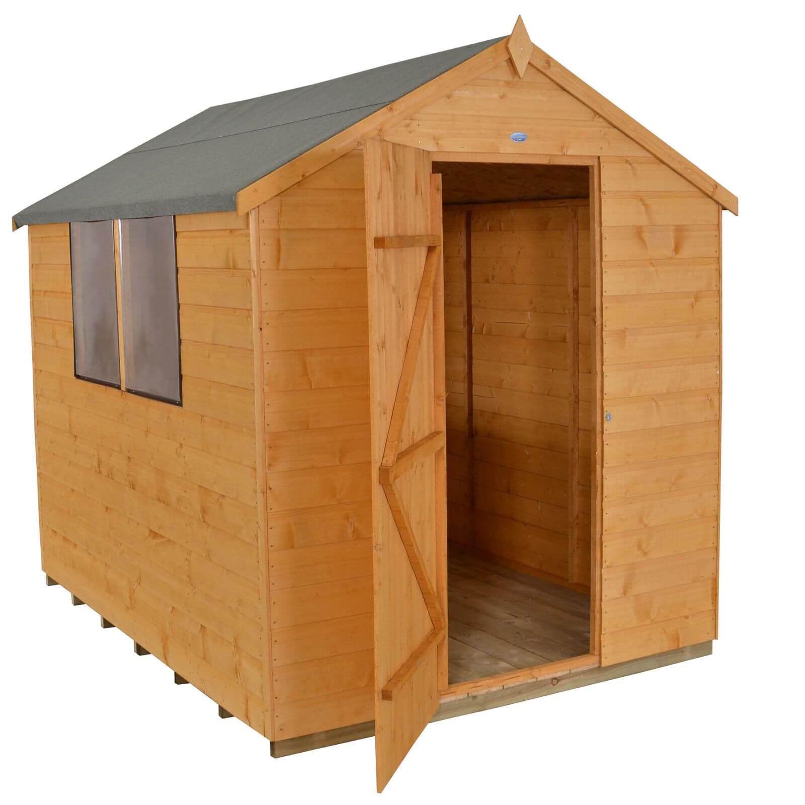 8x6ft Forest Golden Brown Shiplap Apex Wooden Shed