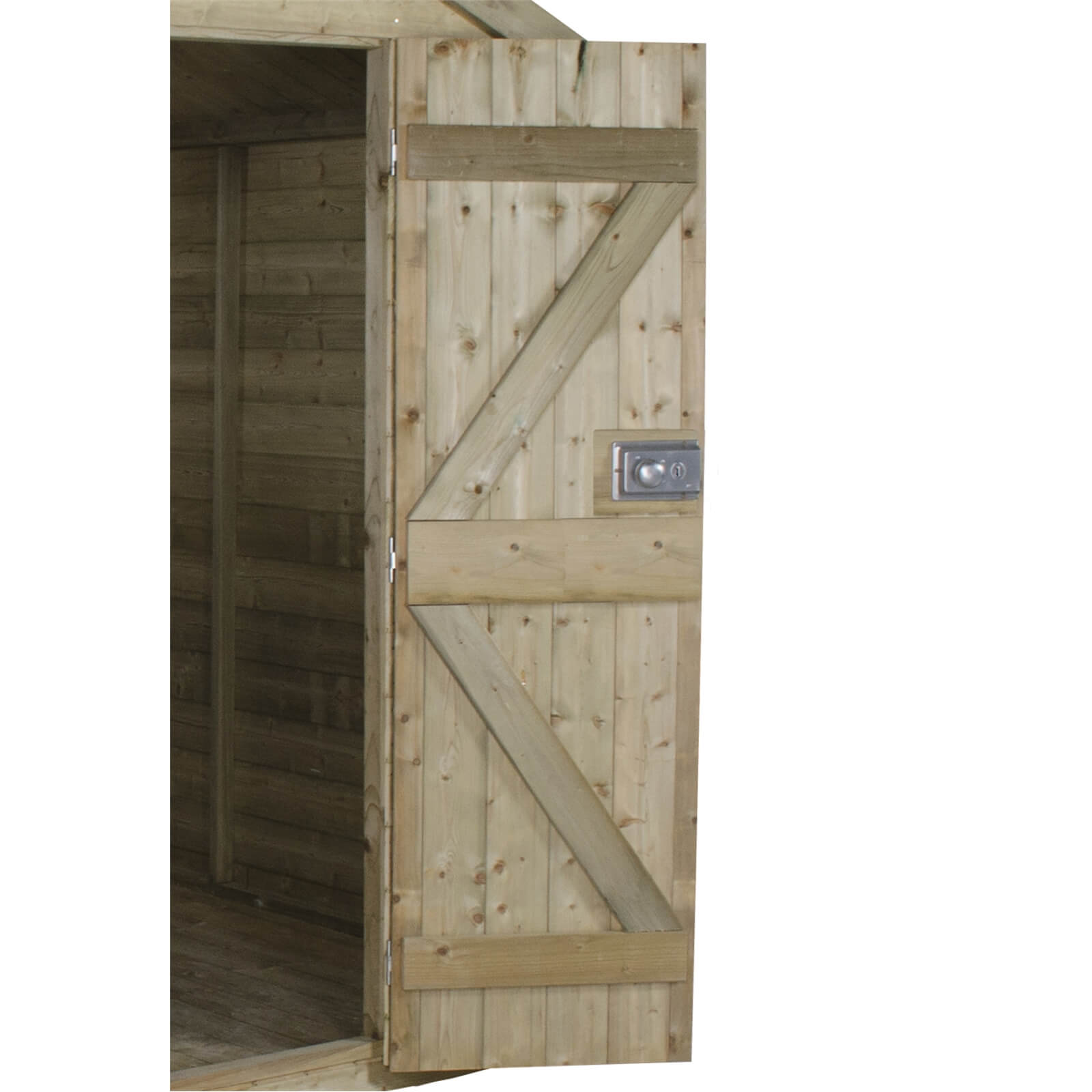 7x5ft Forest Natural Timber Tongue & Groove Pent Wooden Shed