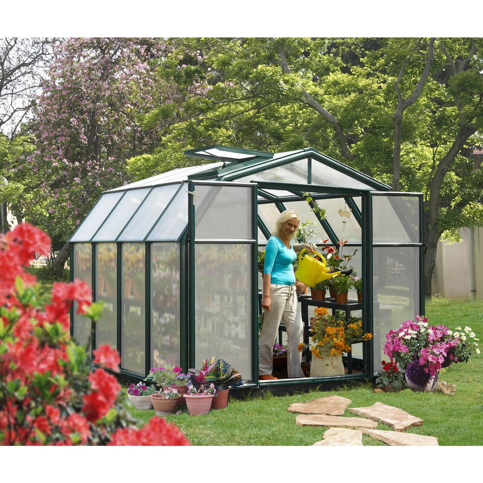 Palram 8X8Canopia Hobby Gardener Greenhouse - Green