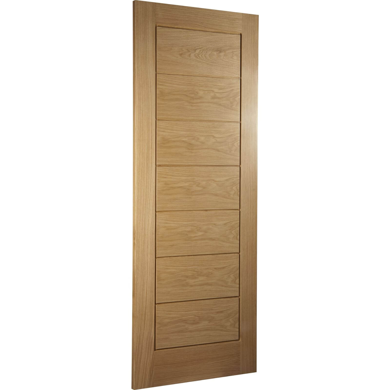 Horizontal 7 Panel White Oak Veneer Internal Door - 686mm Wide