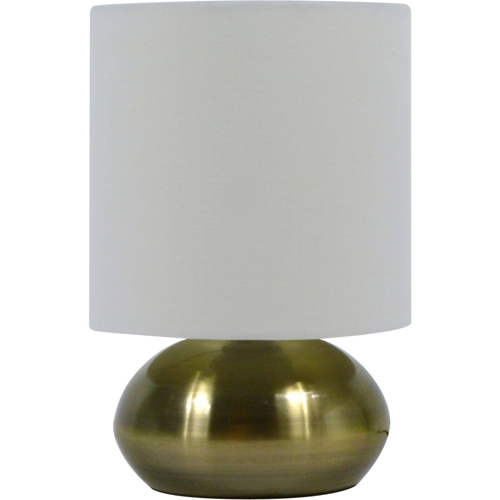 Saalbach Touch Table Lamp - Antique Brass effect/White Shade
