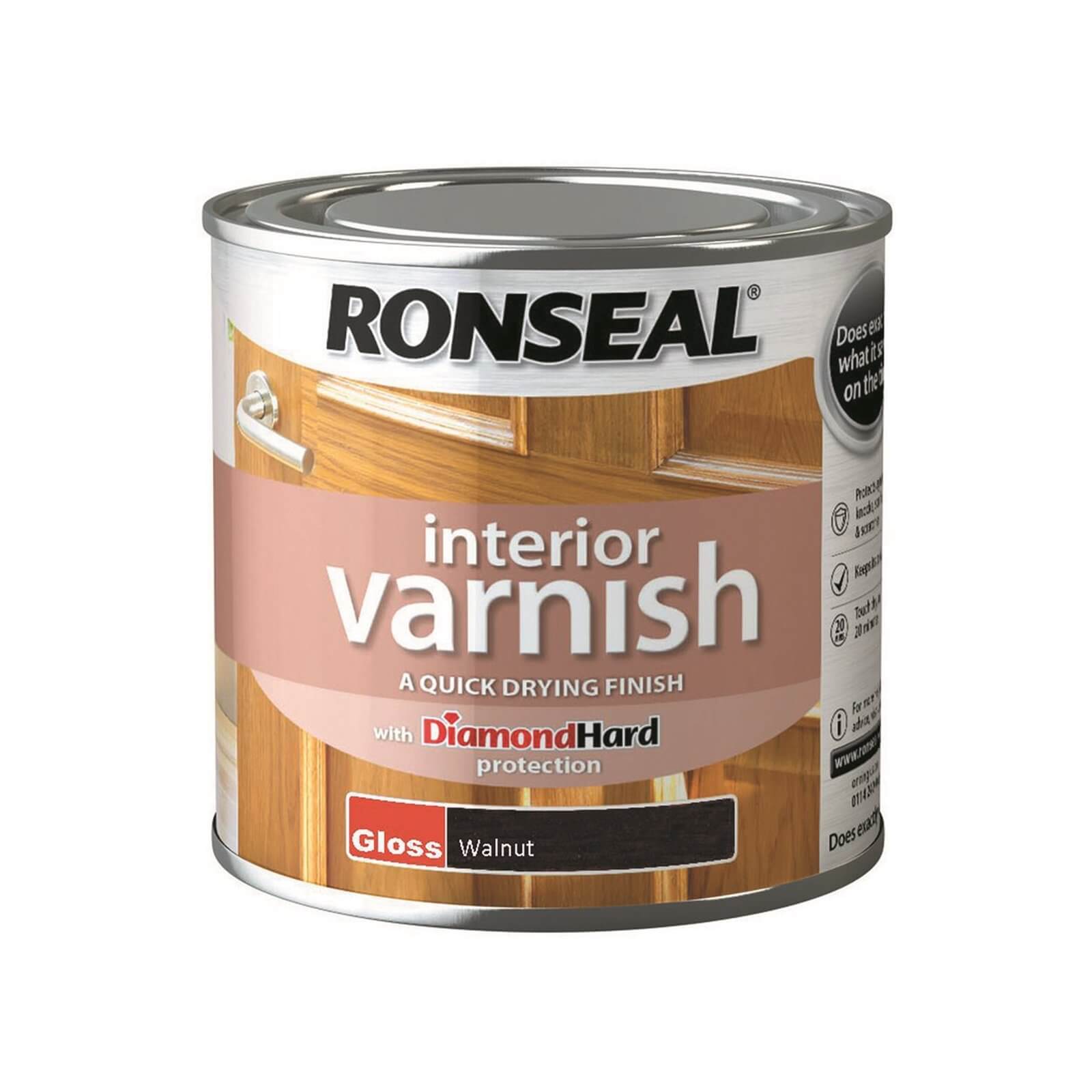 Ronseal Interior Varnish Gloss Walnut - 250ml
