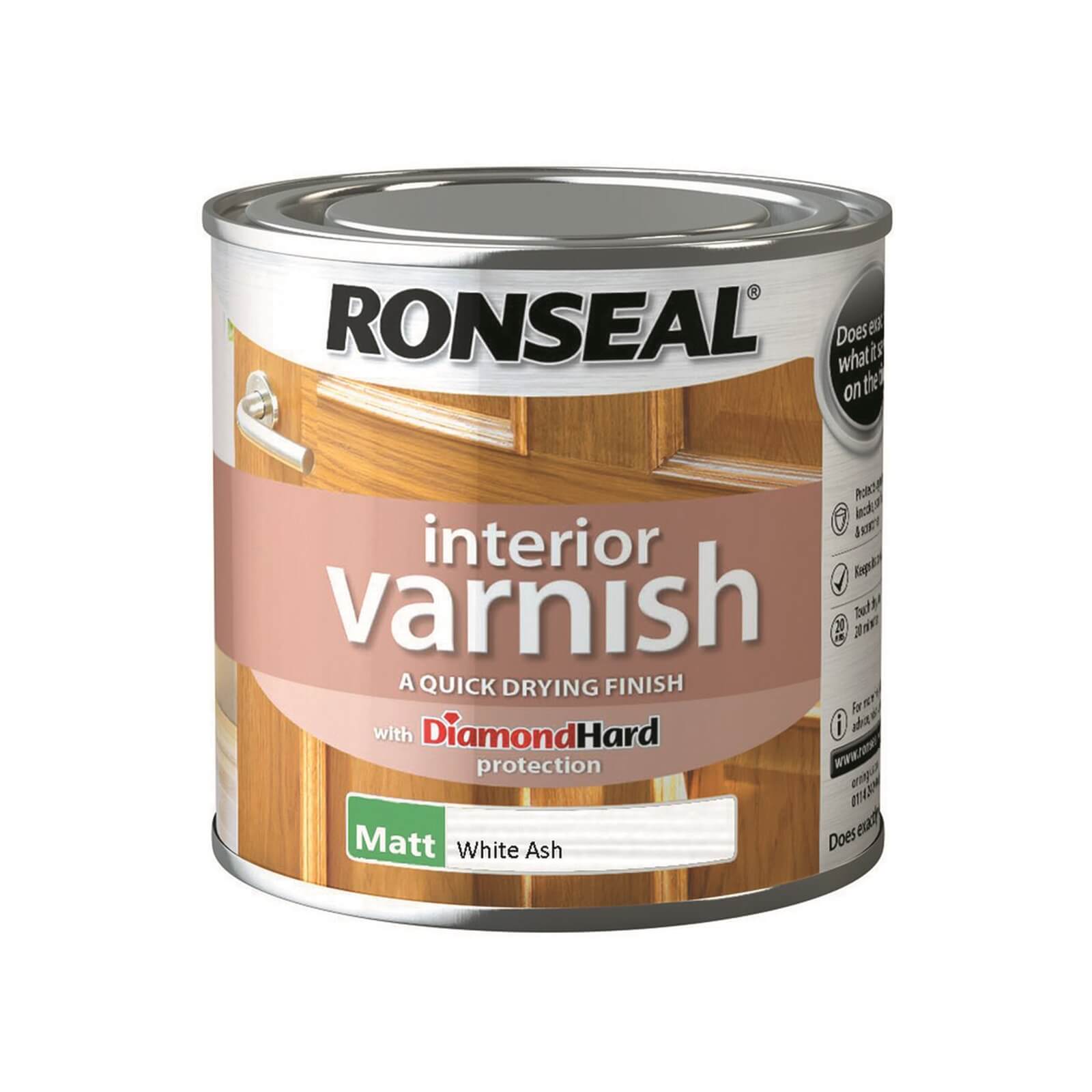 Ronseal Interior Varnish Matt White Ash - 250ml