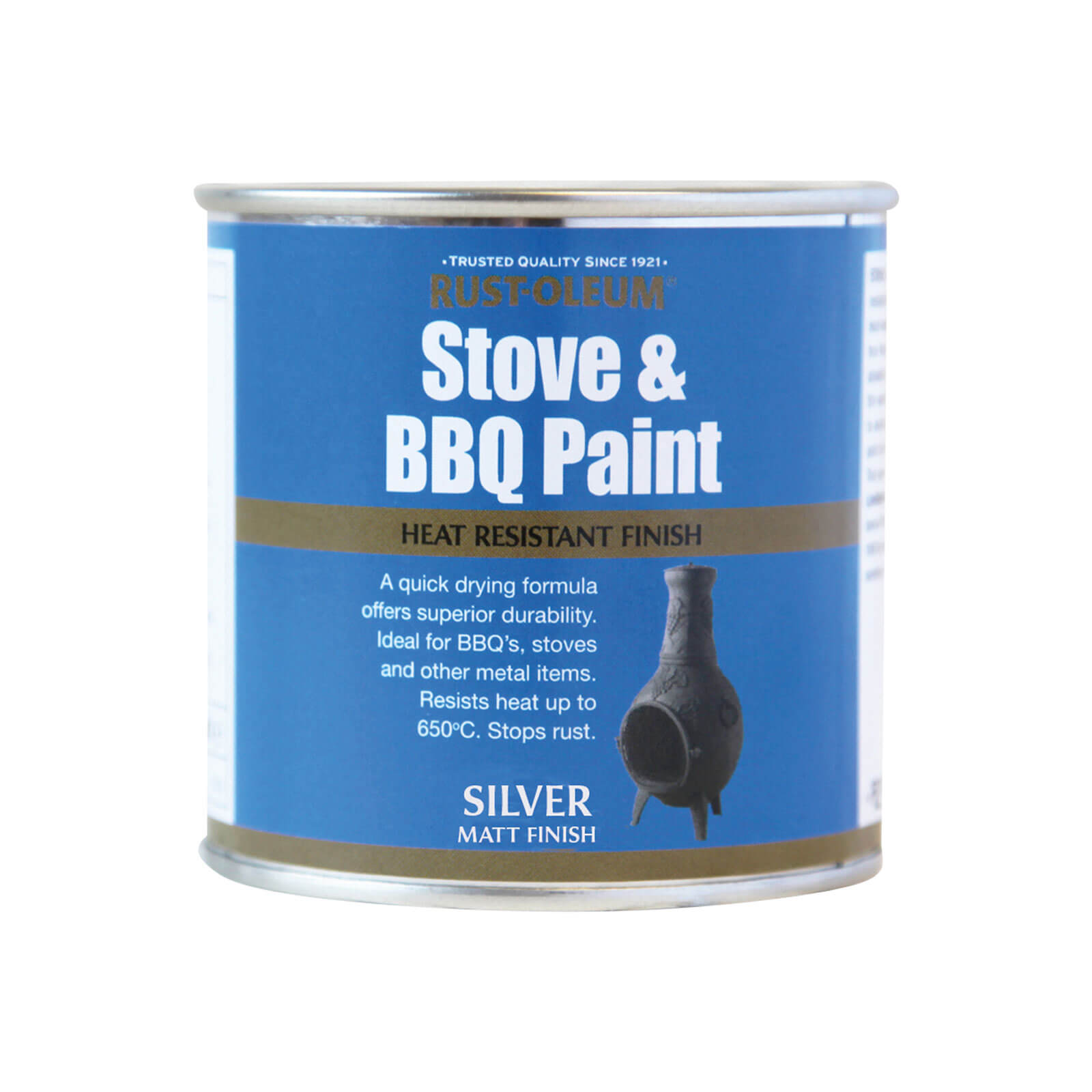 Rust-Oleum Stove & BBQ Silver Paint - 250ml