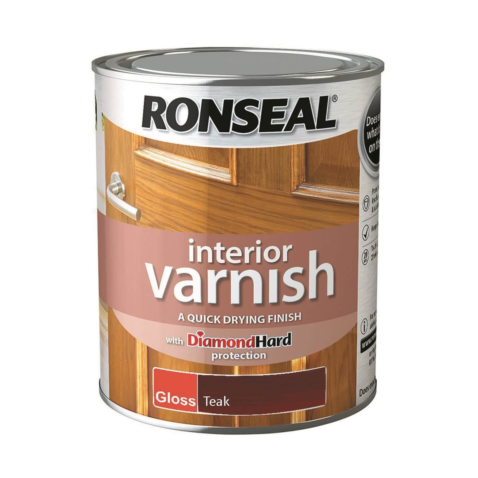 Ronseal Interior Varnish Gloss Teak - 750ml