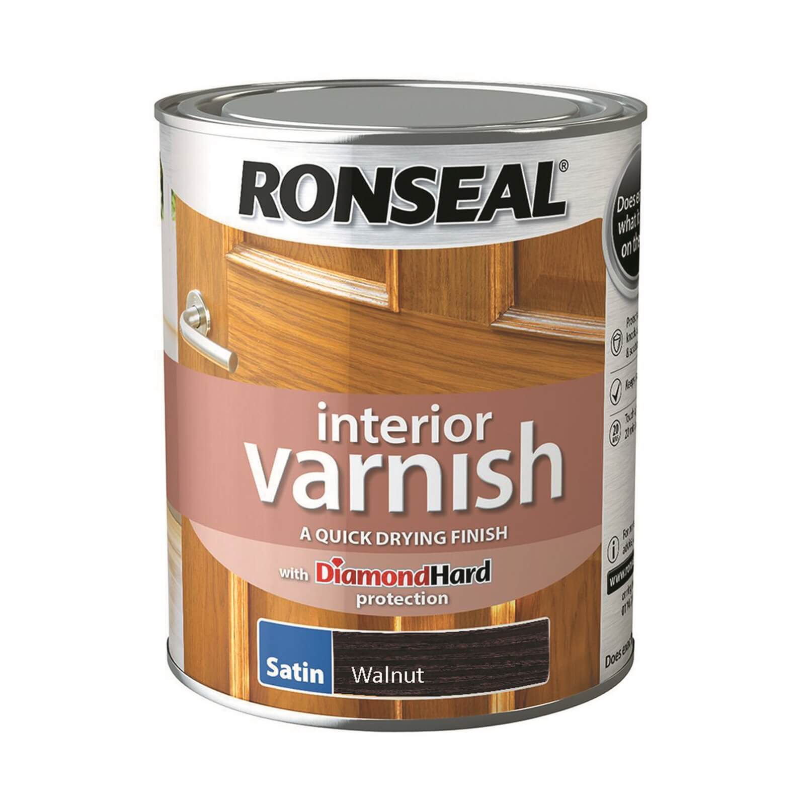 Ronseal Interior Varnish Satin Walnut - 750ml