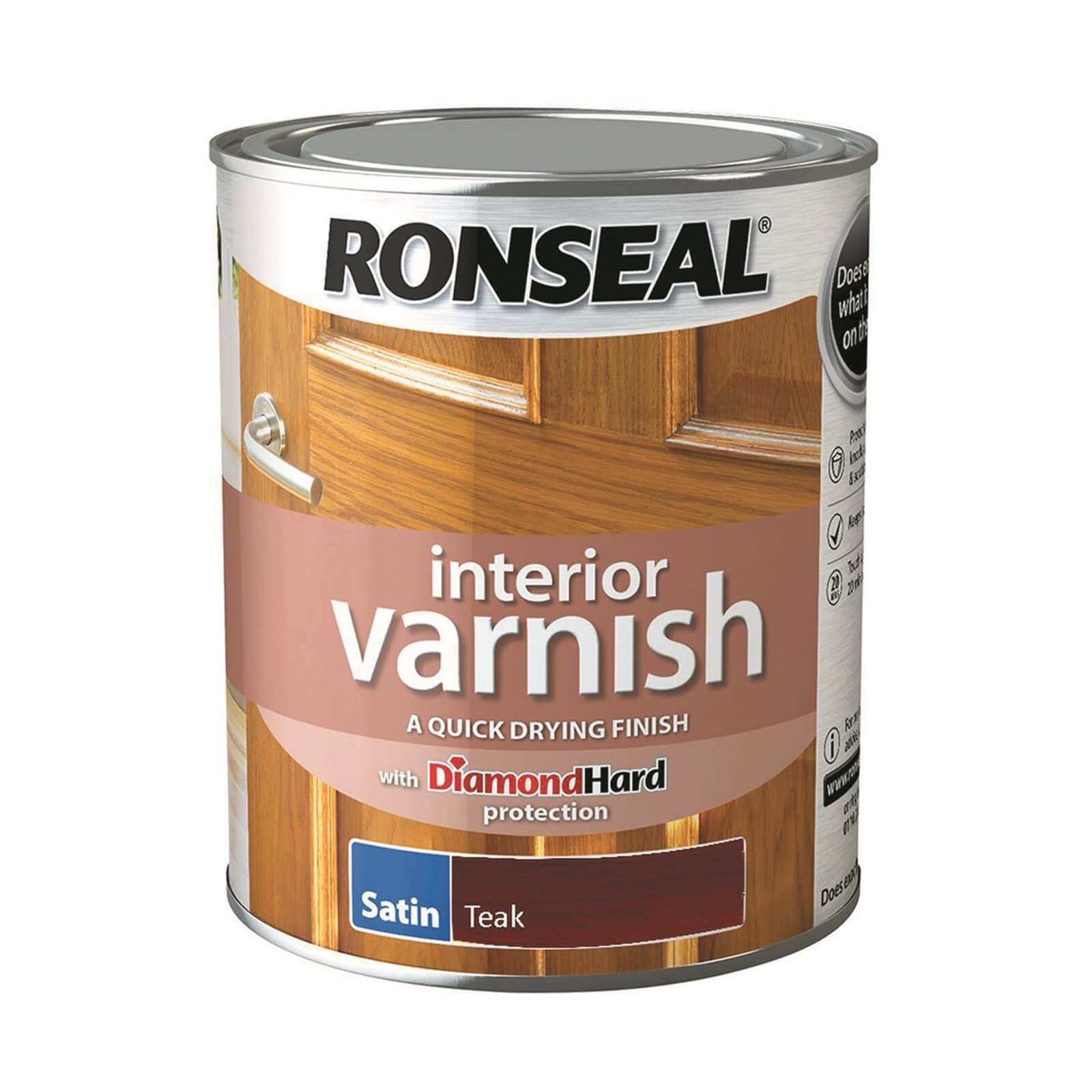 Ronseal Interior Varnish Satin Teak - 750ml