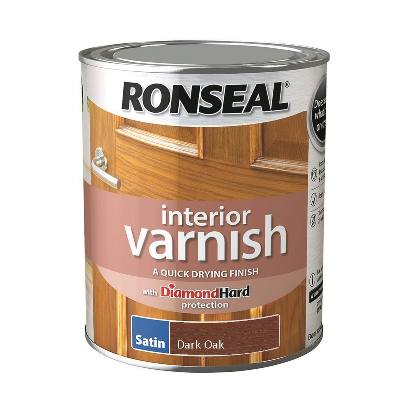 Ronseal Interior Varnish Satin Dark Oak - 750ml