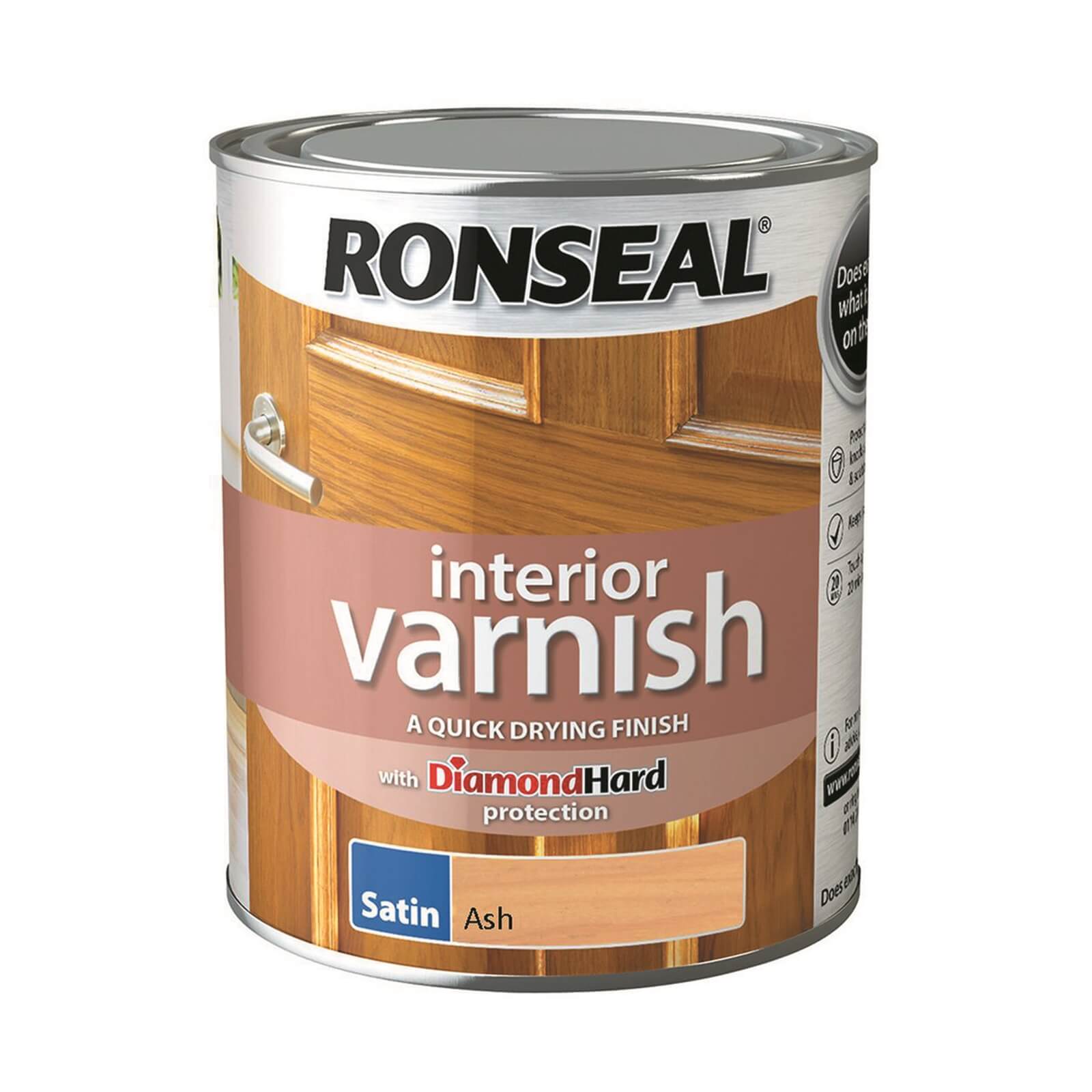 Ronseal Interior Varnish Satin Ash - 750ml