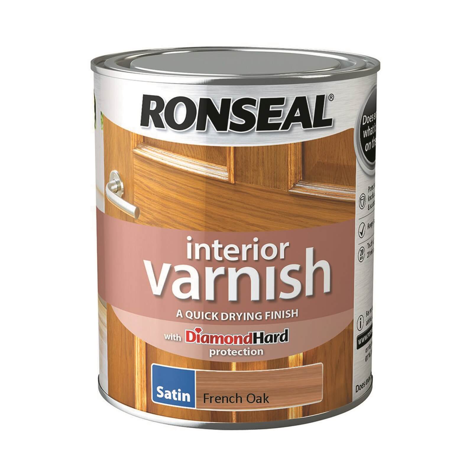 Ronseal Interior Varnish Satin French Oak - 750ml