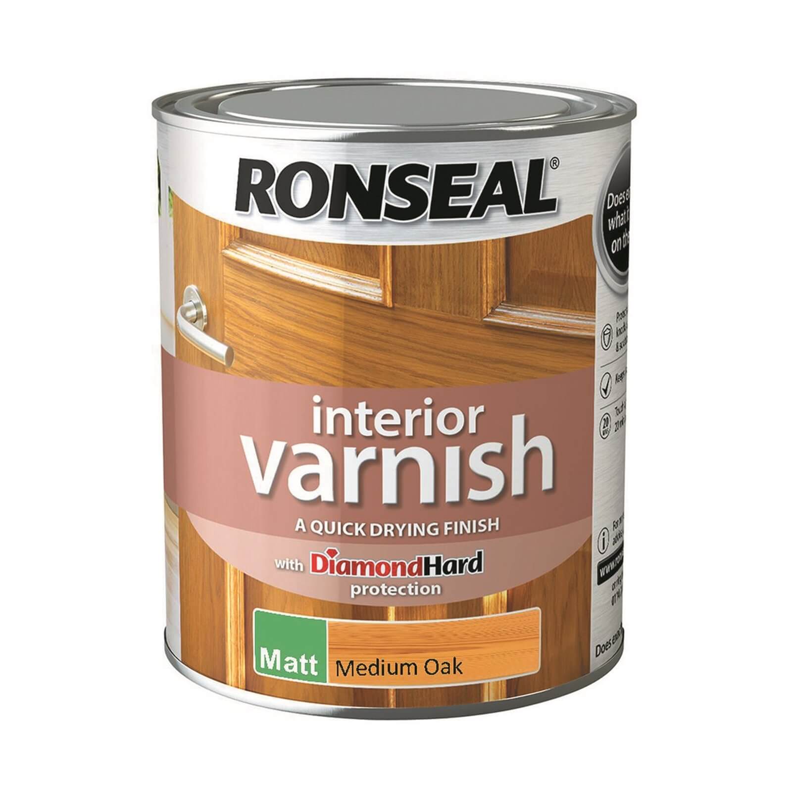 Ronseal Interior Varnish Matt Medium Oak - 750ml
