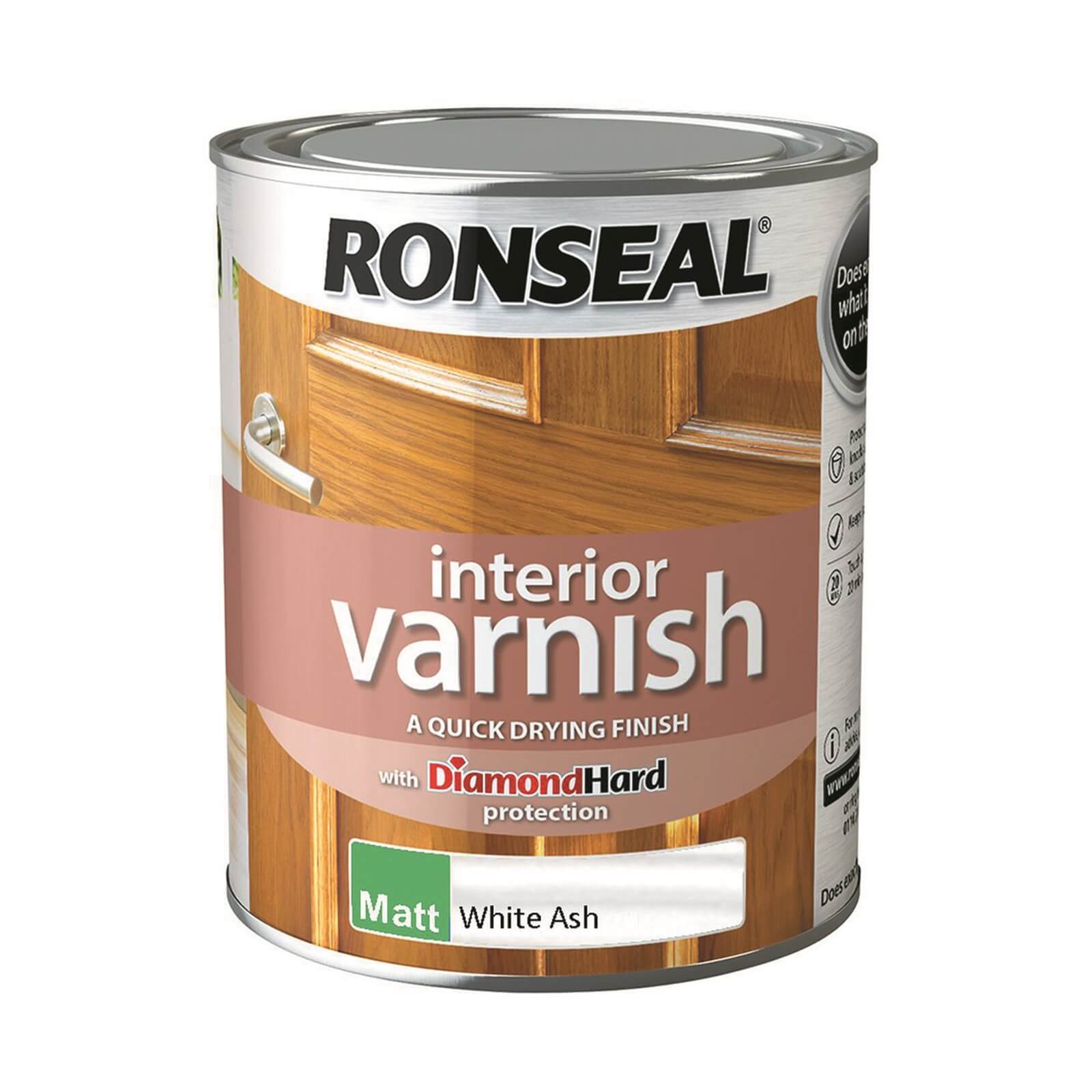 Ronseal Interior Varnish Matt White Ash - 750ml