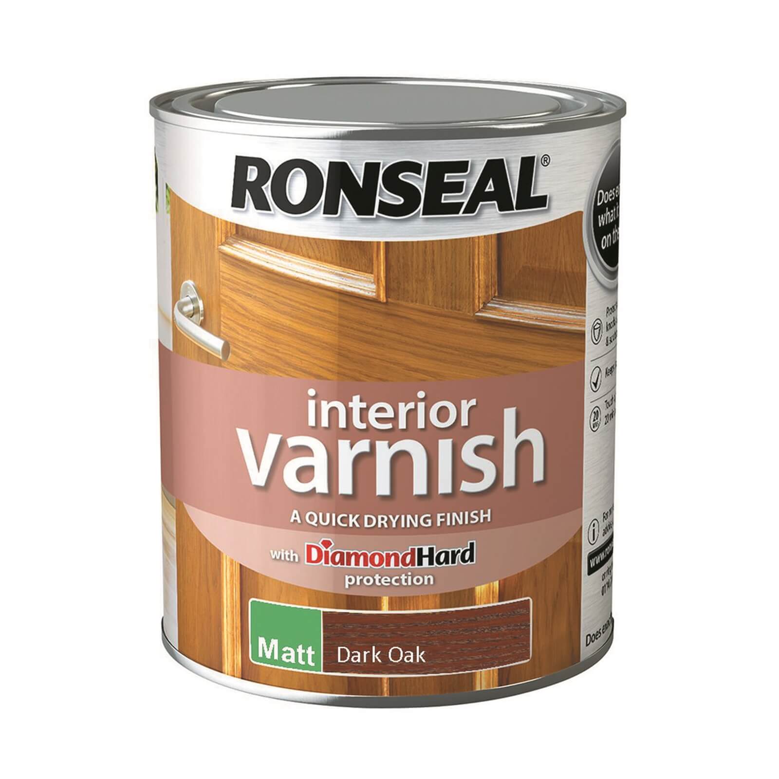 Ronseal Interior Varnish Matt Dark Oak - 750ml
