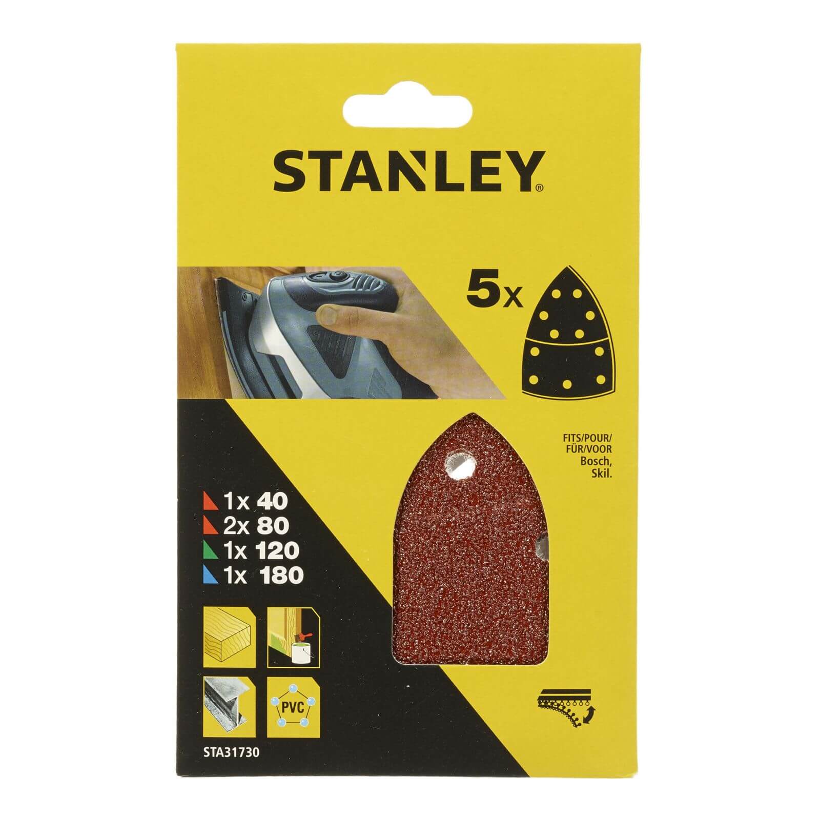 Stanley Detail Sander Sheets Mixed Pack - STA31730-XJ