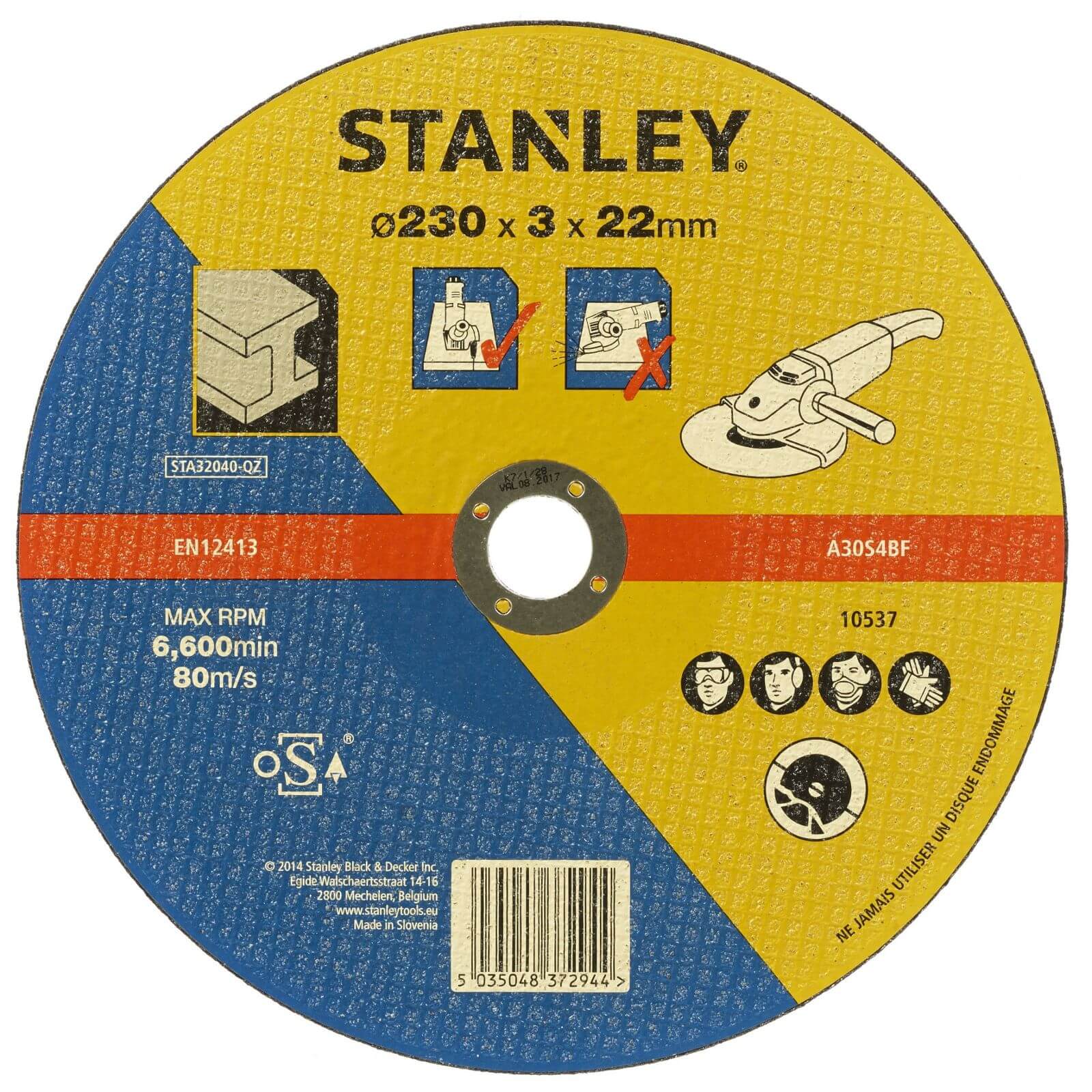 Stanley 230mm Metal Cutting Disc - STA32040-QZ