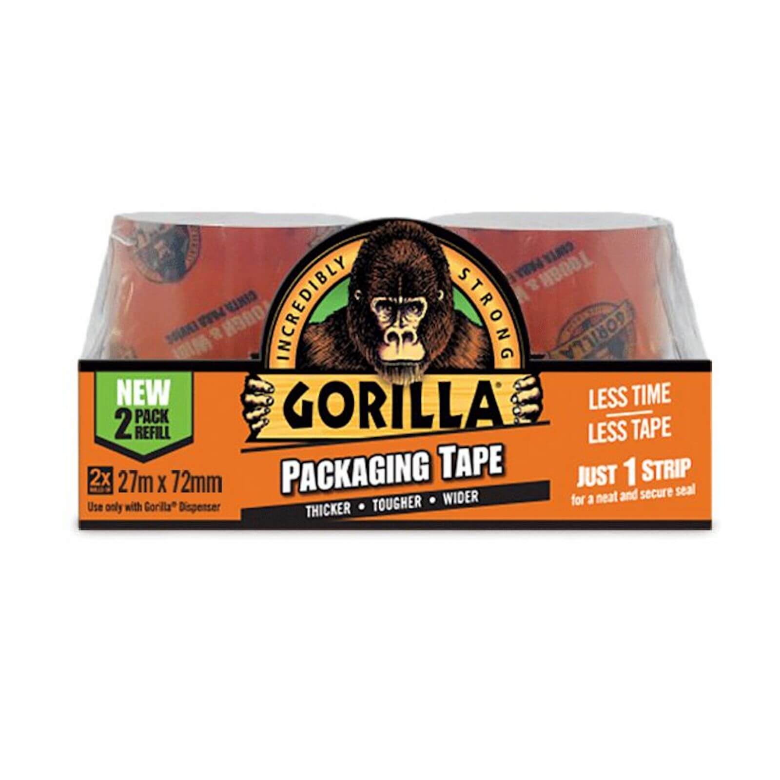 Gorilla Packaging Tape (2 x pack refill - 27m)